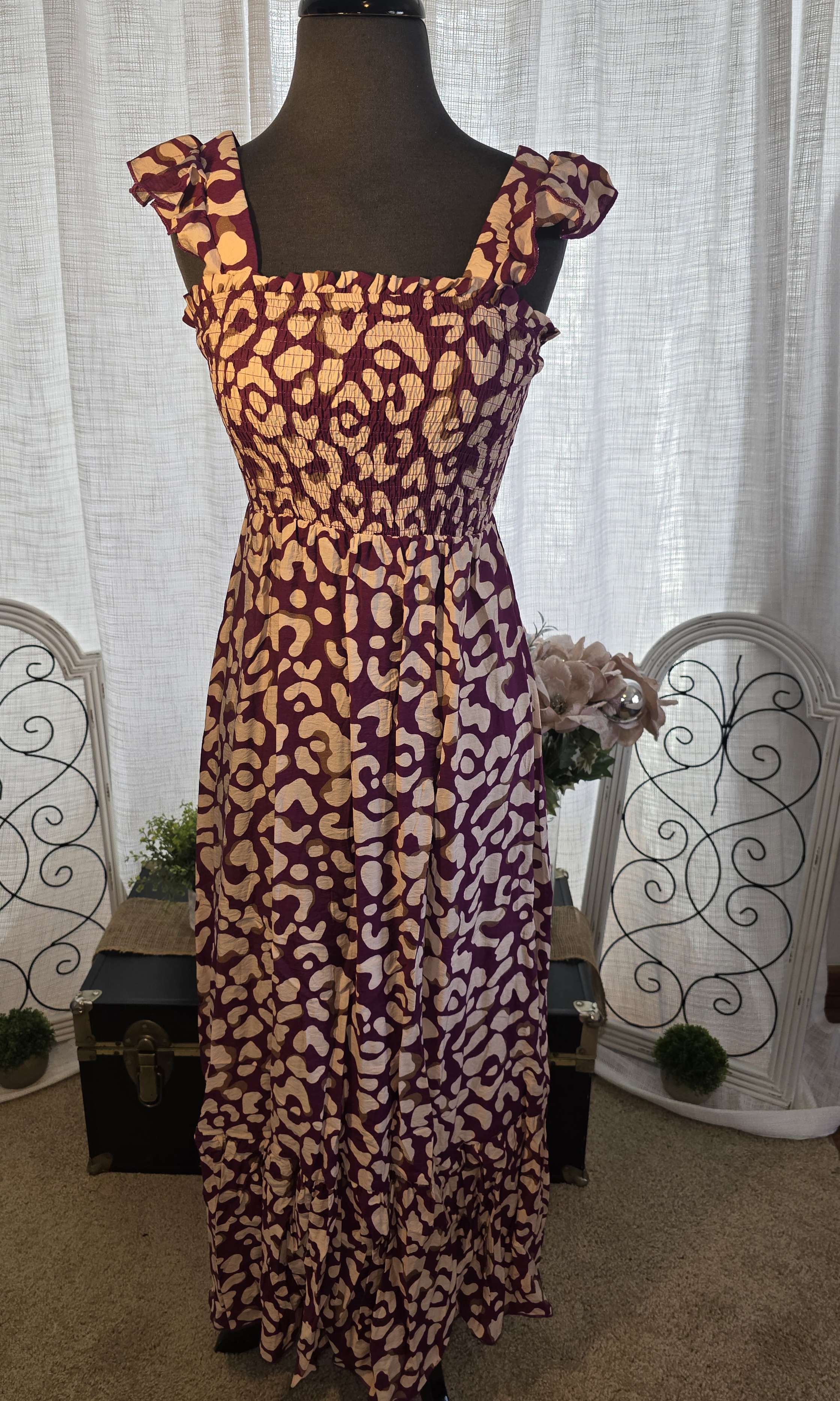 Purple Floral Maxi Dress- small