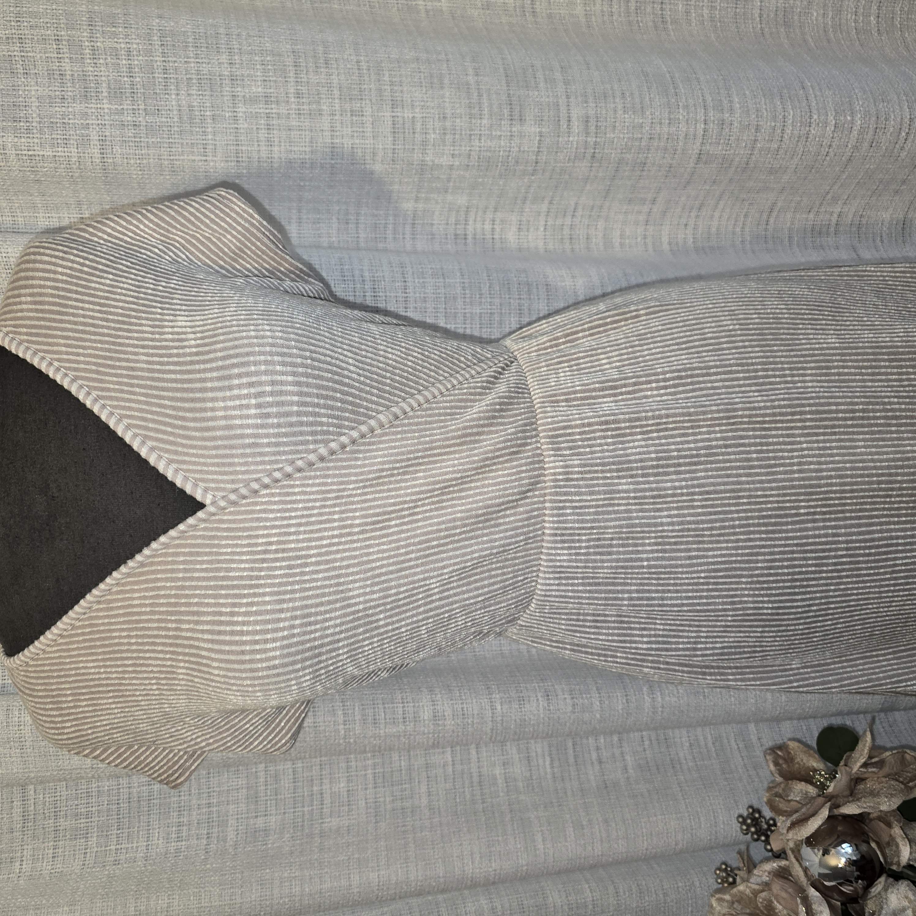 Striped V-Neck Short Dress- Caution In The Wind