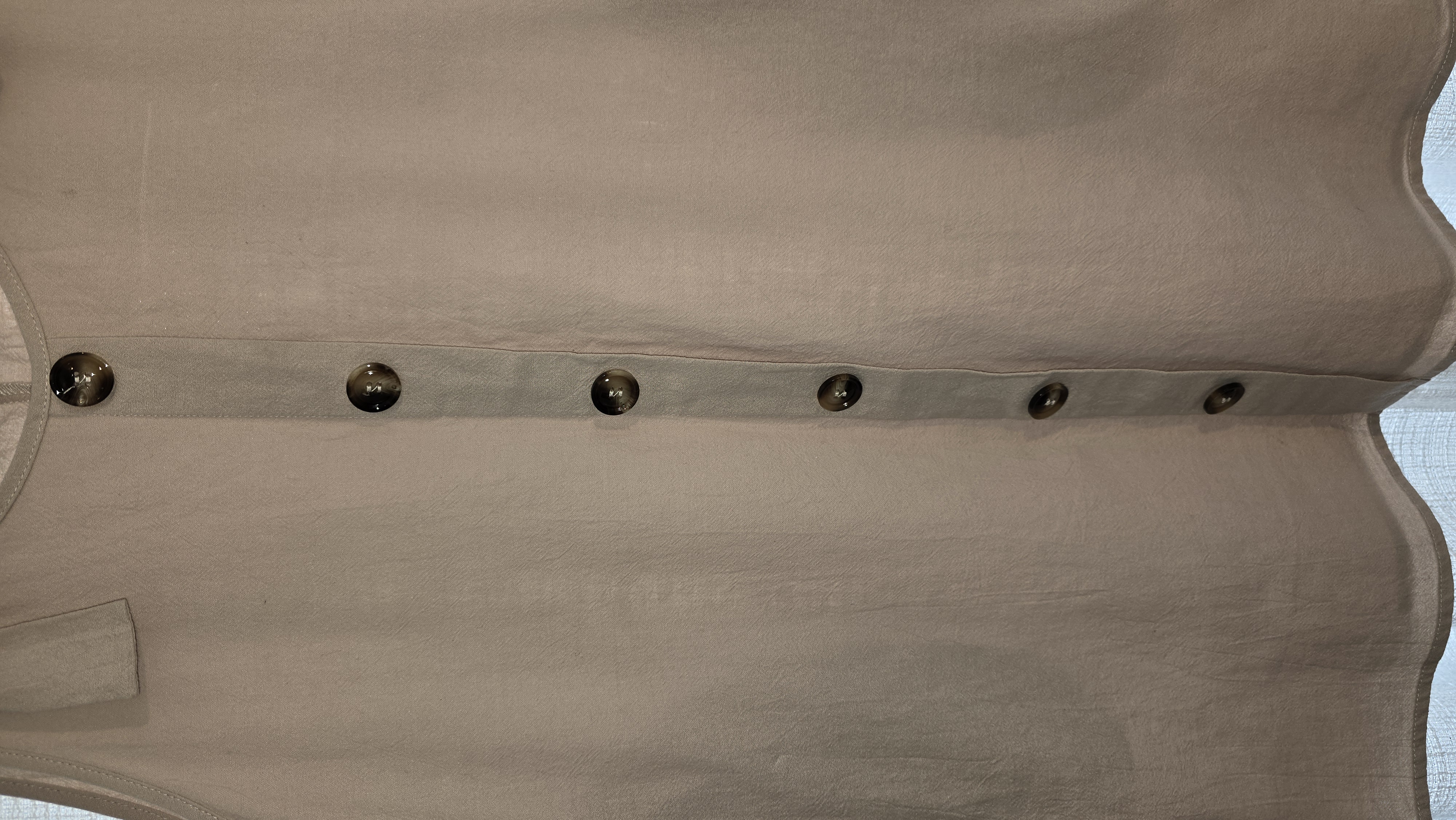 Beige Linen Tank Dress- SHEIN