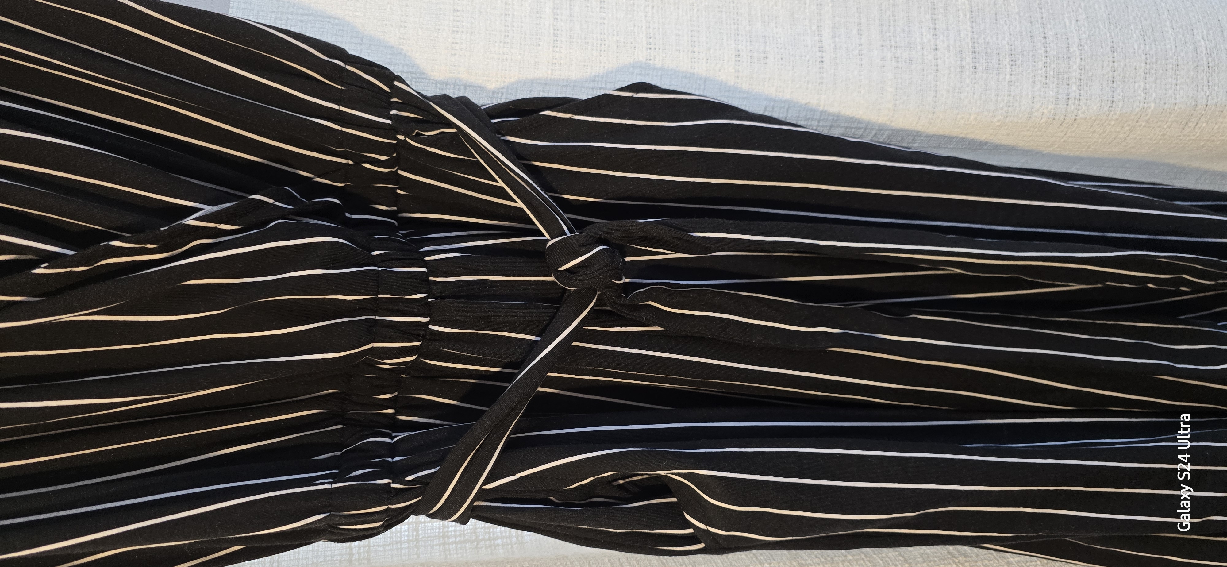 Black Striped V-Neck Jumpsuit