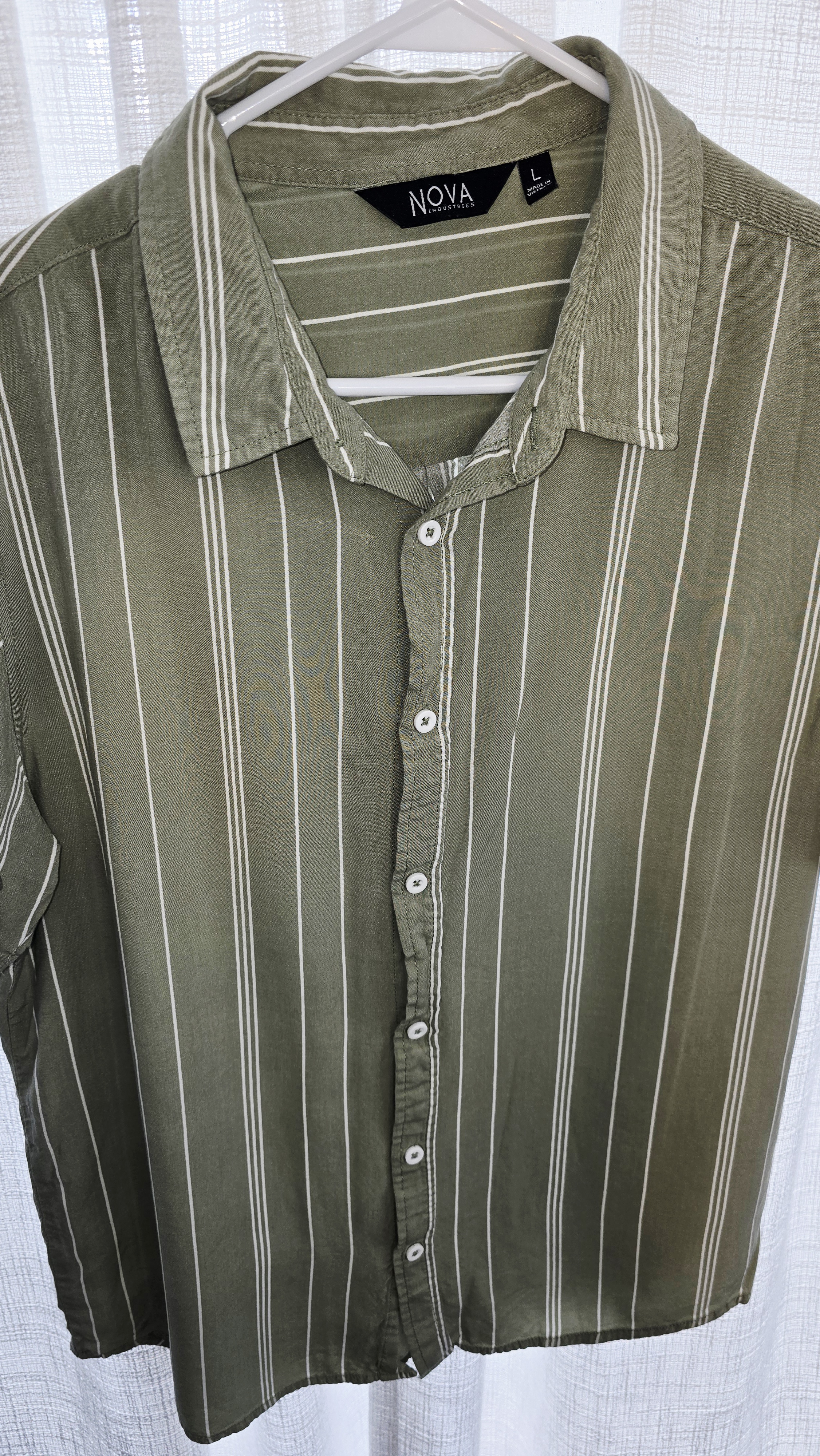 Men's Striped Short Sleeve Shirt- NOVA