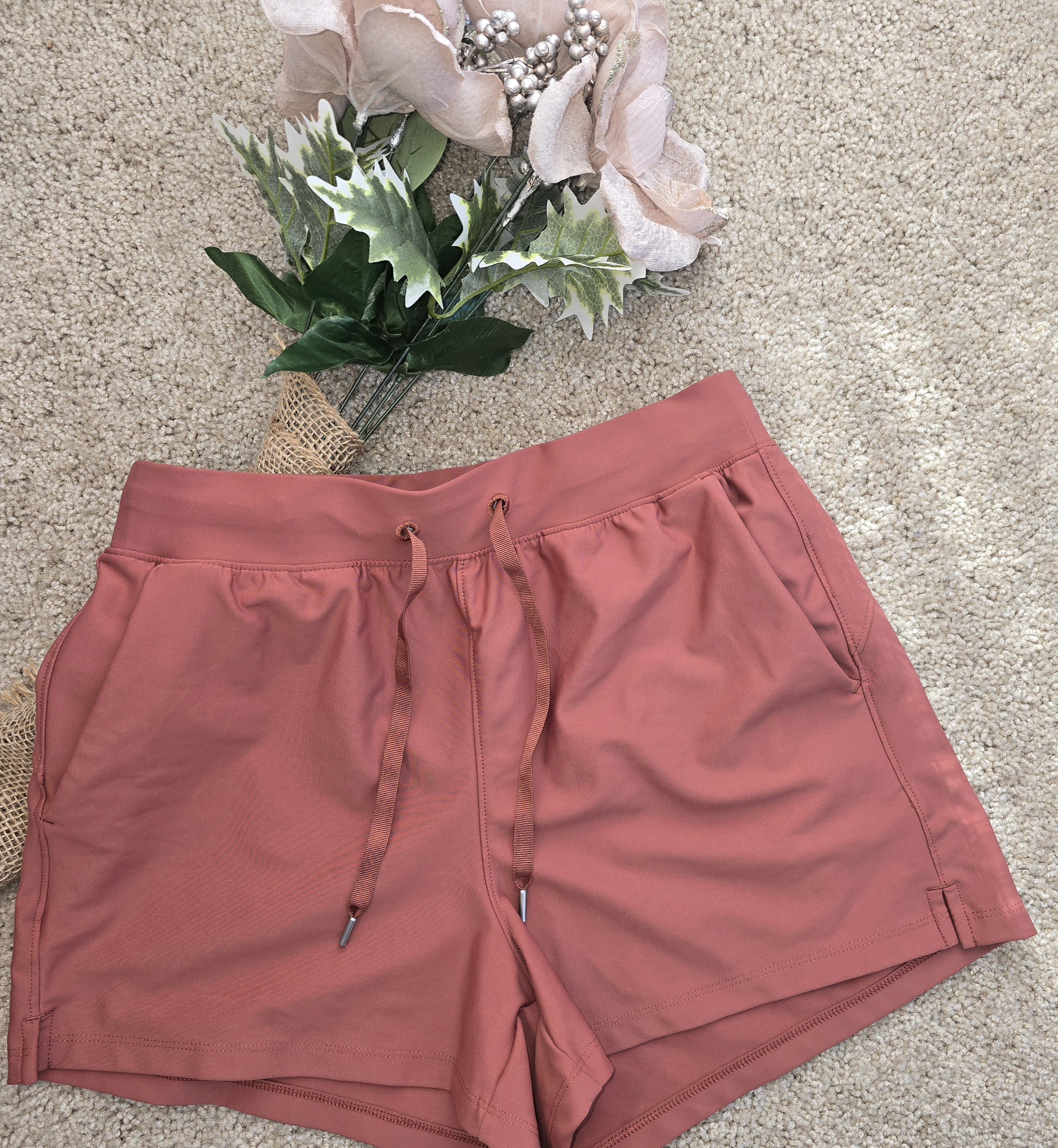 Rust Drawstring Shorts- Old Navy Active