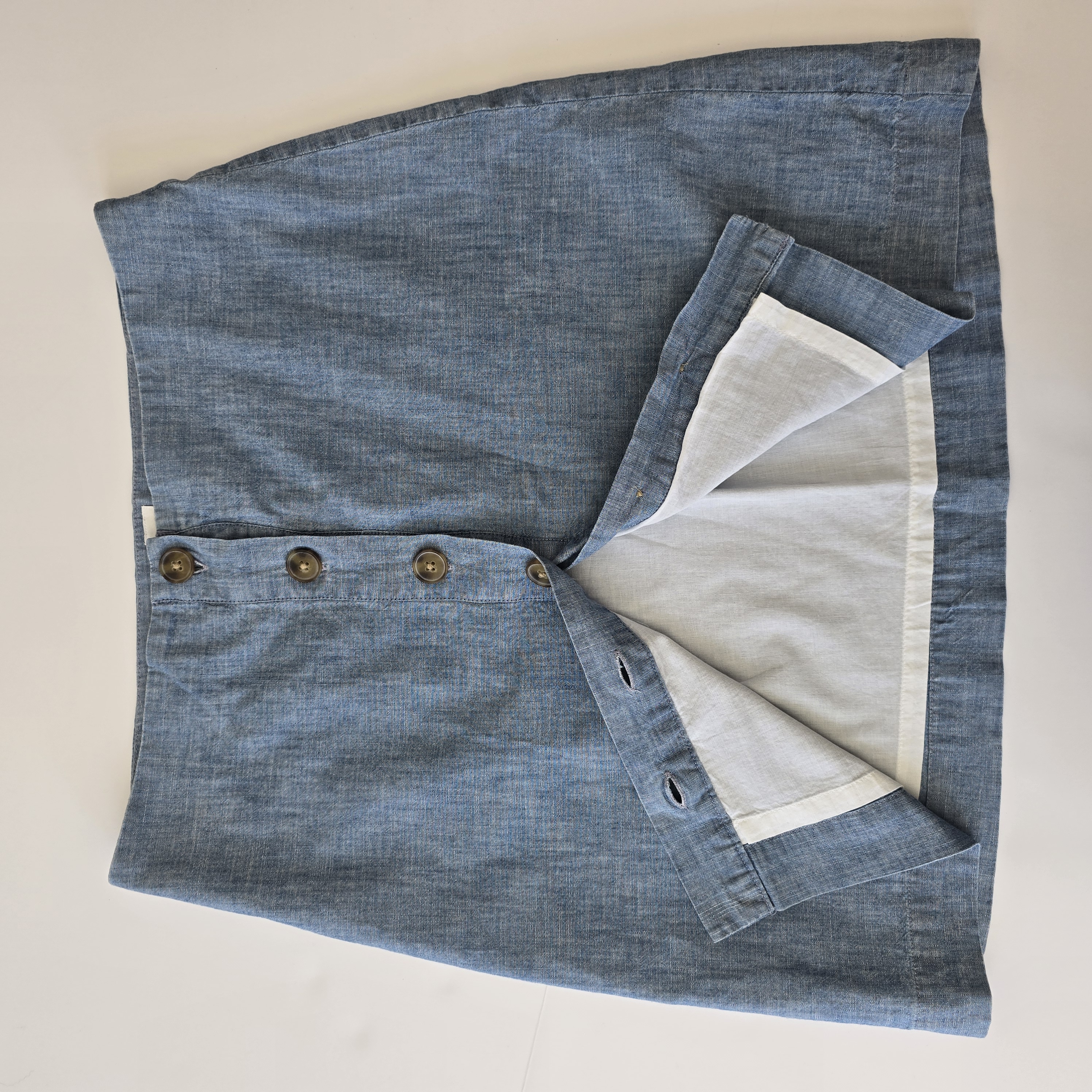 Denim button front skirt-Gap