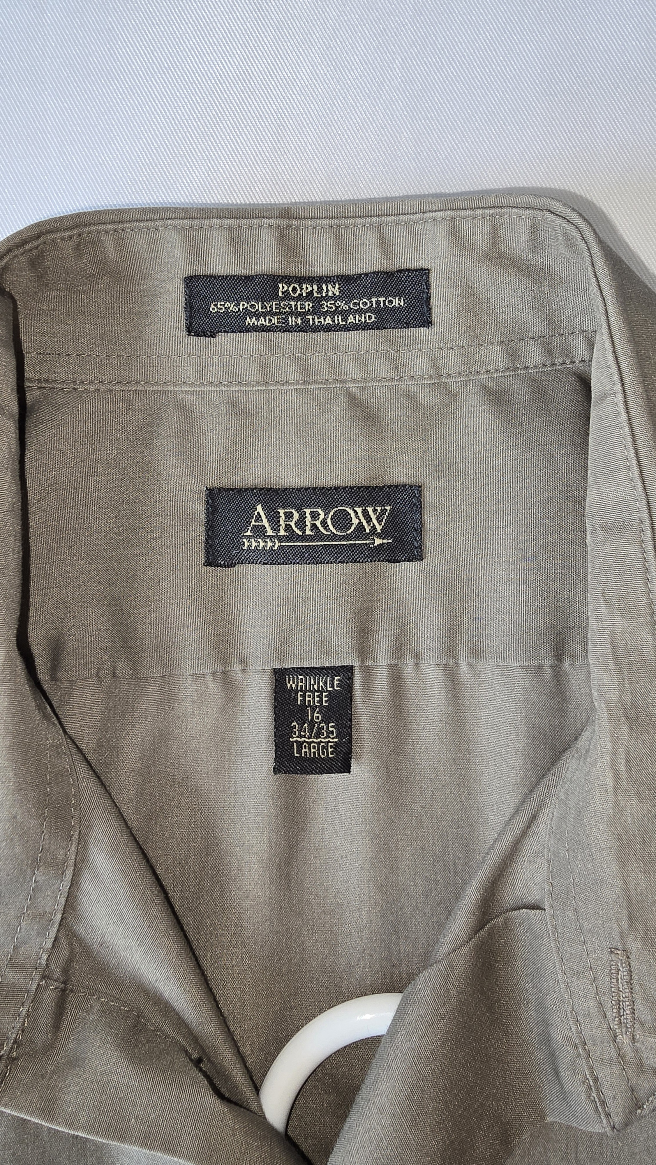 Classic Khaki Button-Up Shirt- Arrow