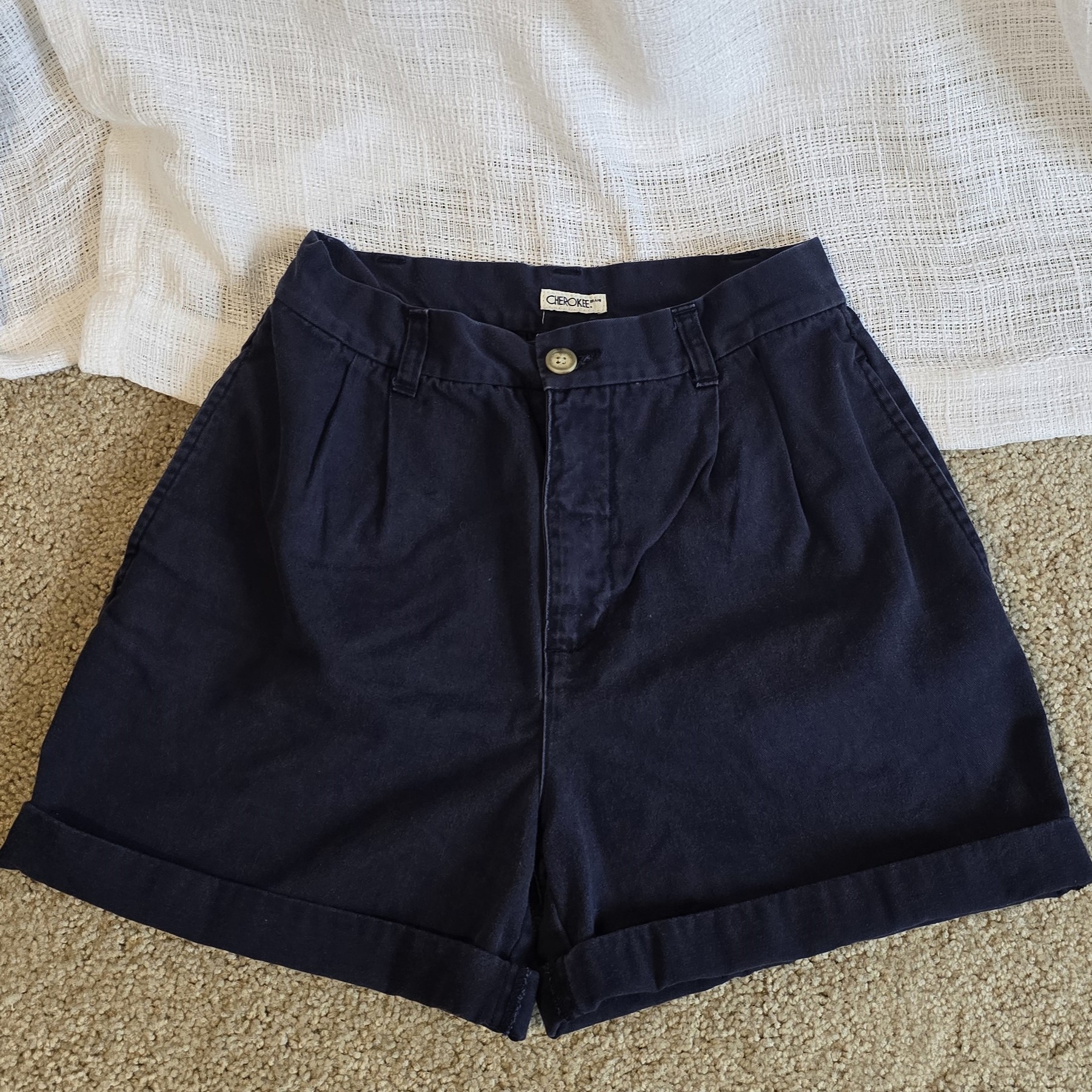 Classic Navy Cotton Shorts- Cherokee
