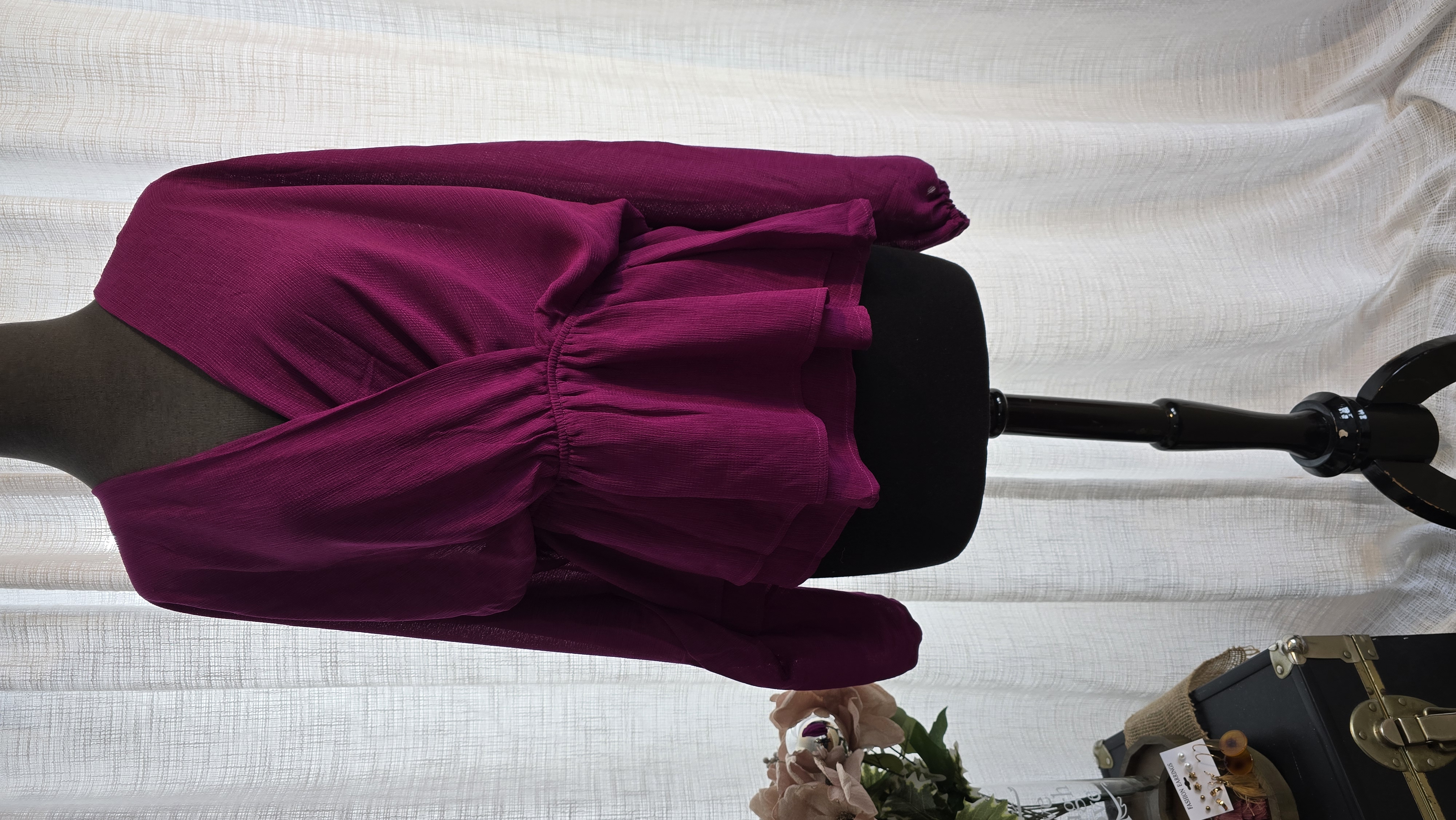 Plum Wrap Blouse