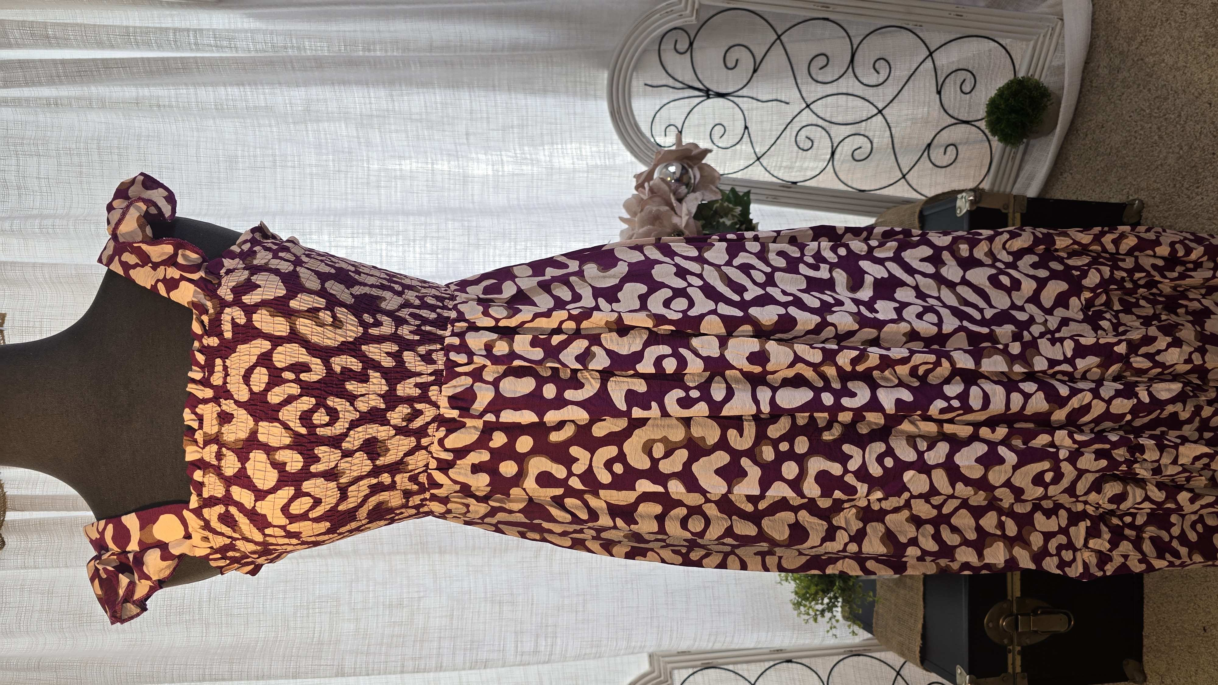 Purple Floral Maxi Dress- small