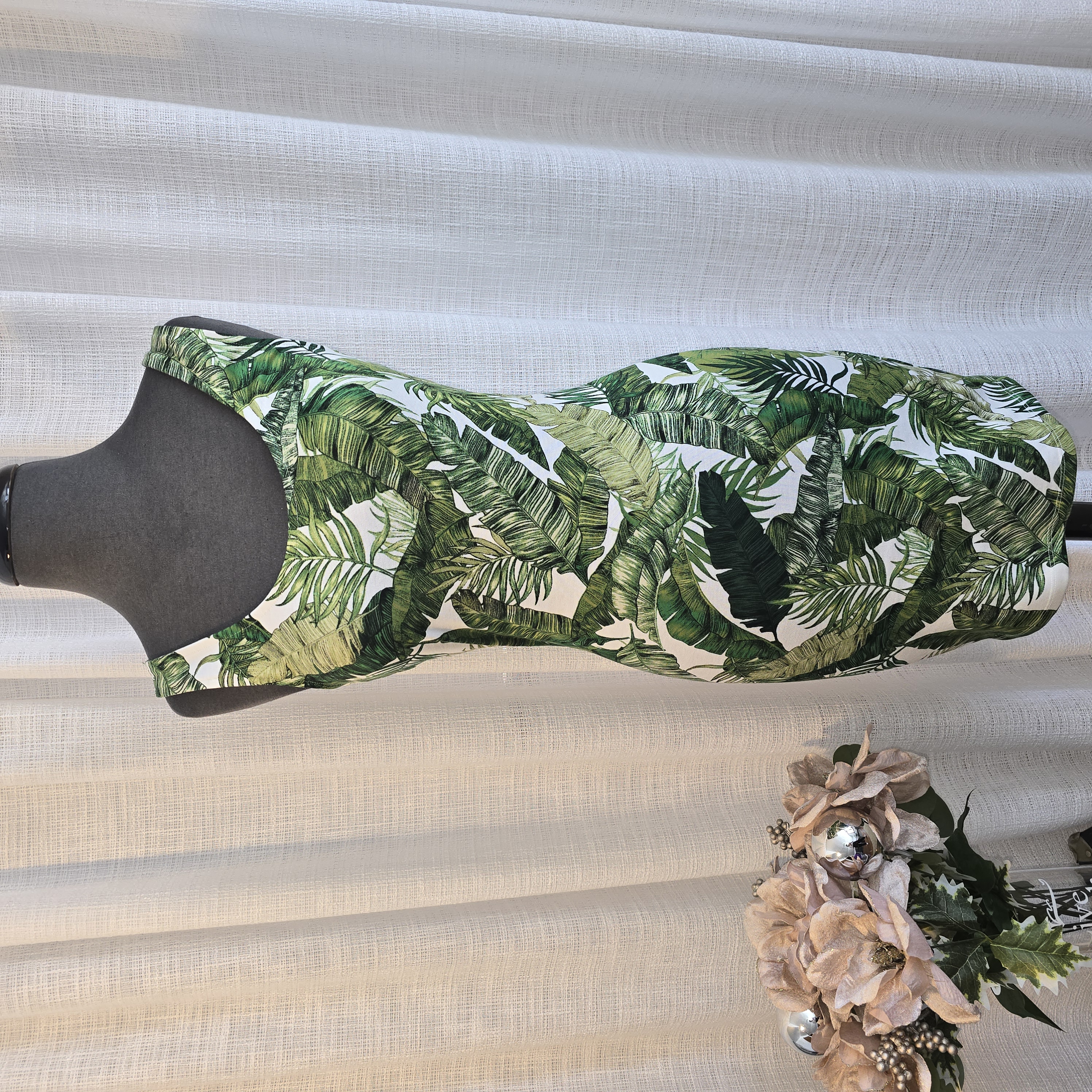 Tropical Leaf Print Dress- H&M