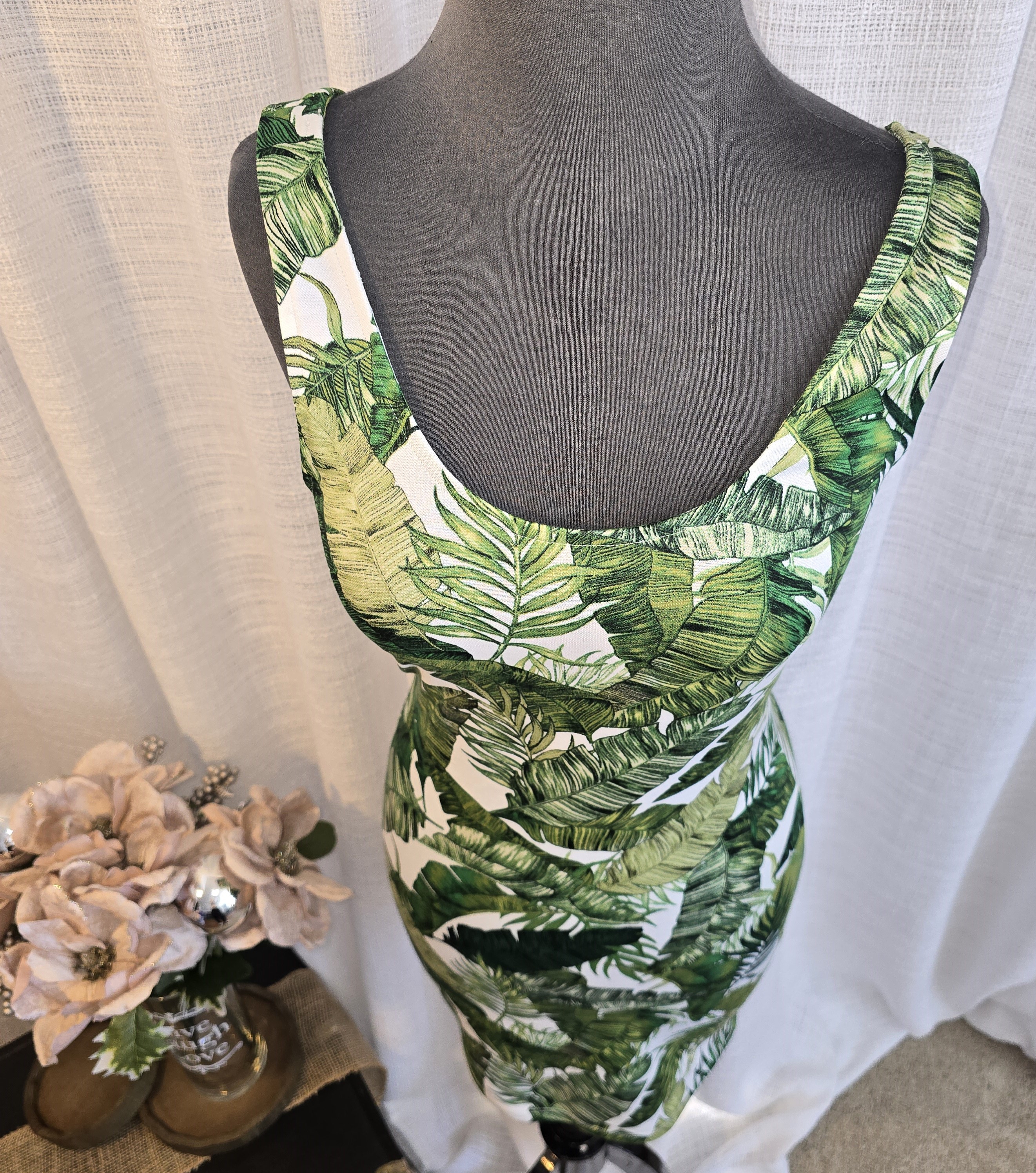 Tropical Leaf Print Dress- H&M