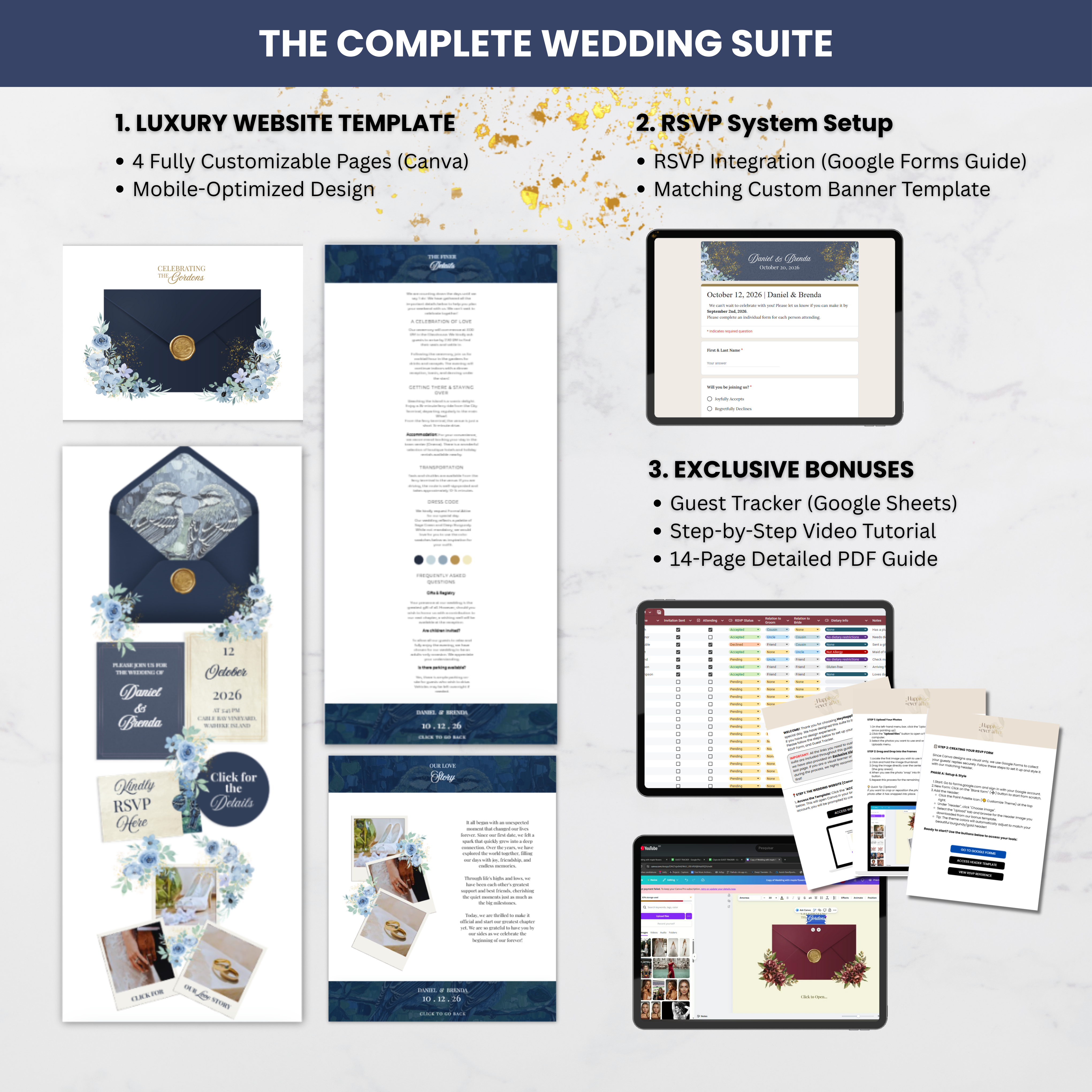 The Sienna Sunset Suite | Modern Boho Wedding Template