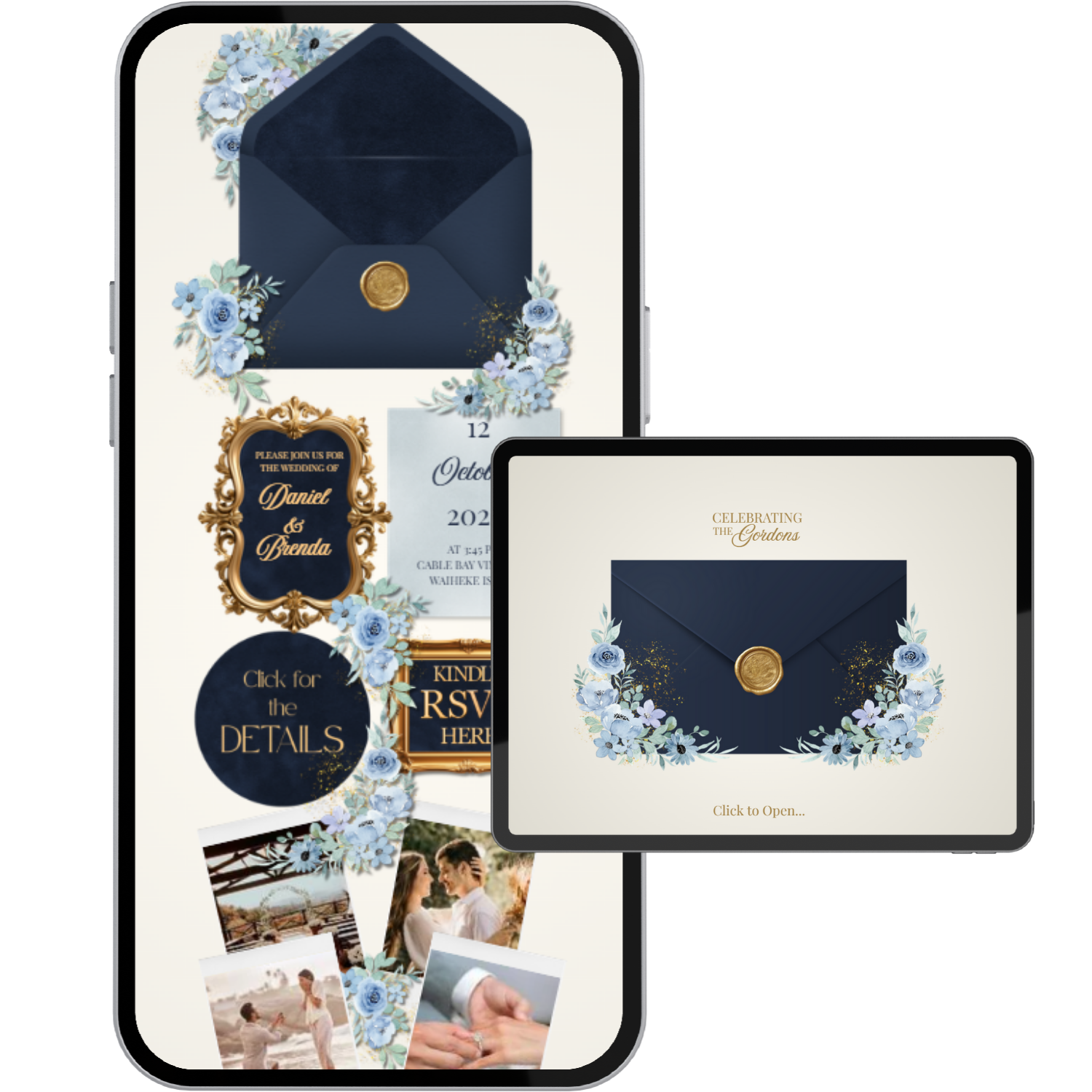 The Navy Heritage Suite | Luxury Mobile Wedding Website Template