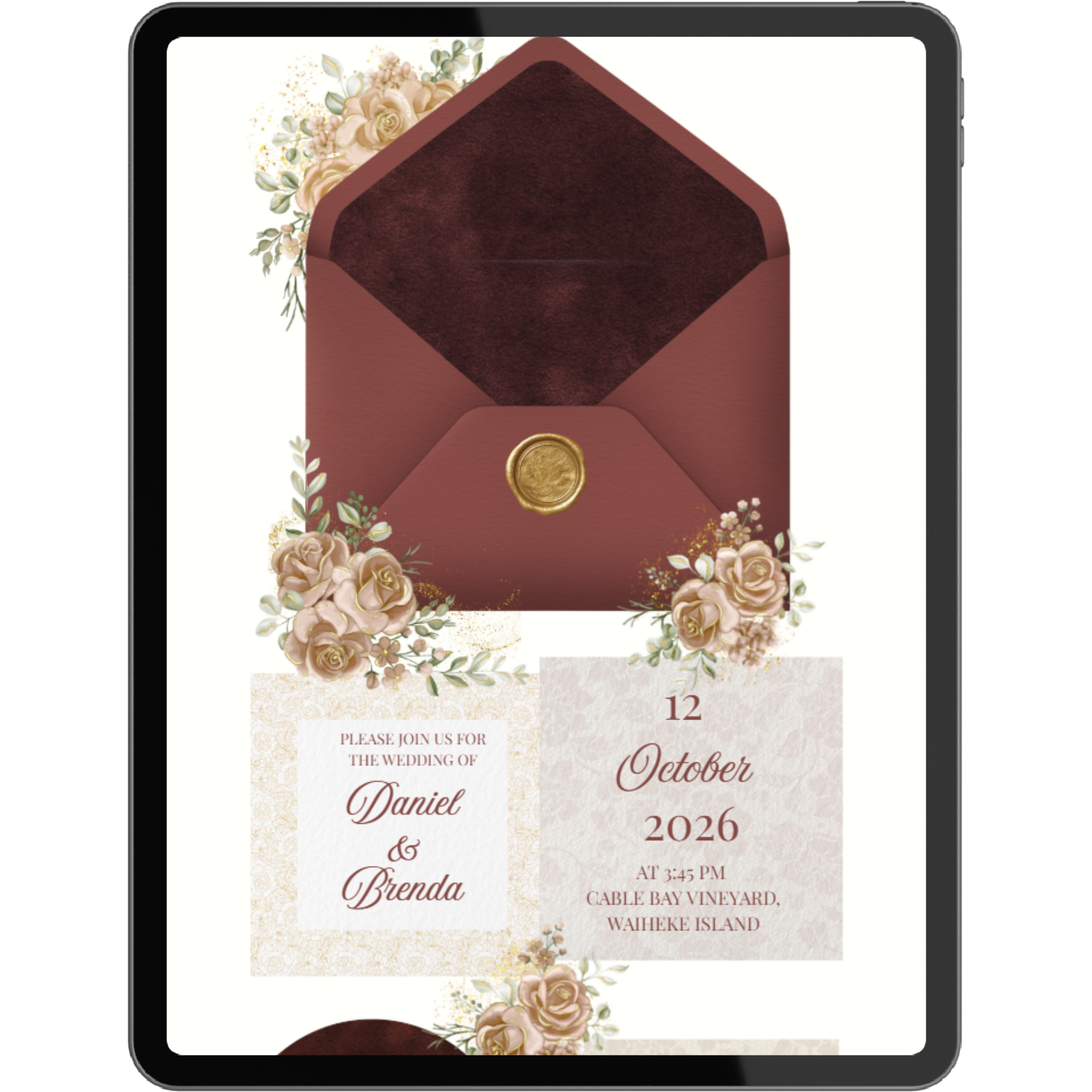 Digital, with a paper soul. The warmth of the earth, reimagined for the modern bride.