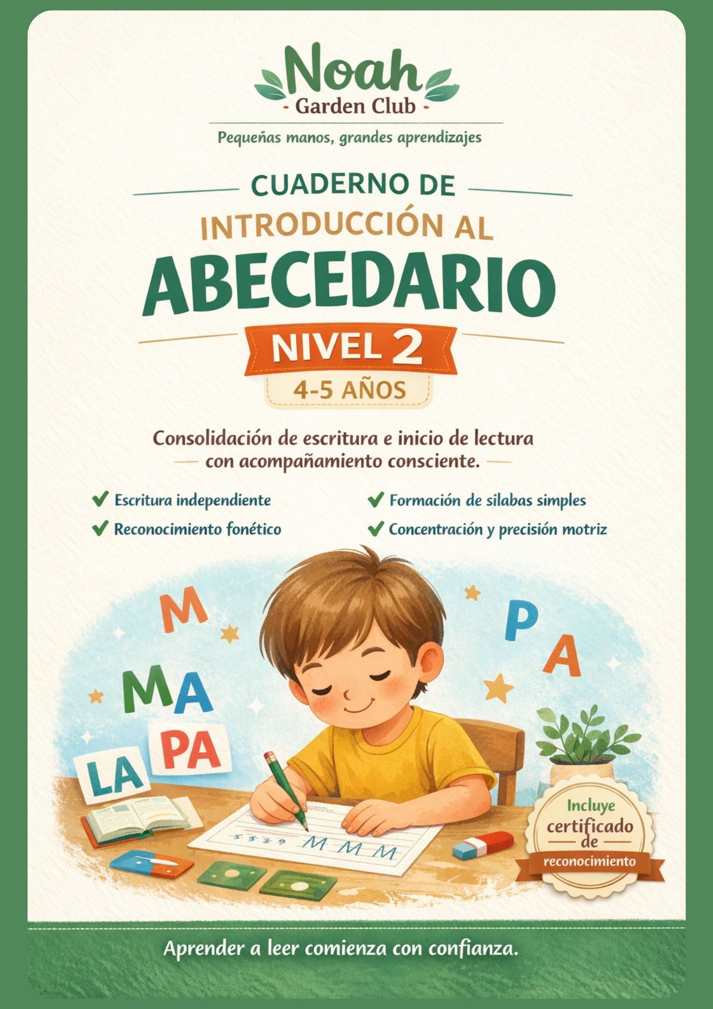 Cuaderno de Introducción al Abecedario – Nivel 2 (4 a 5 años)