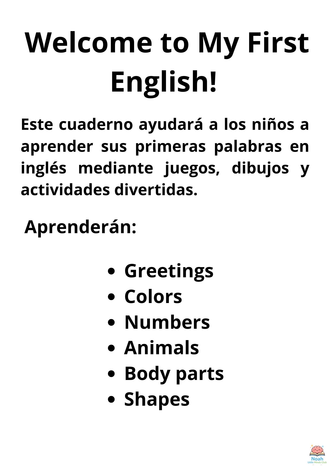 My First English – Nivel 1 (3–4 años)