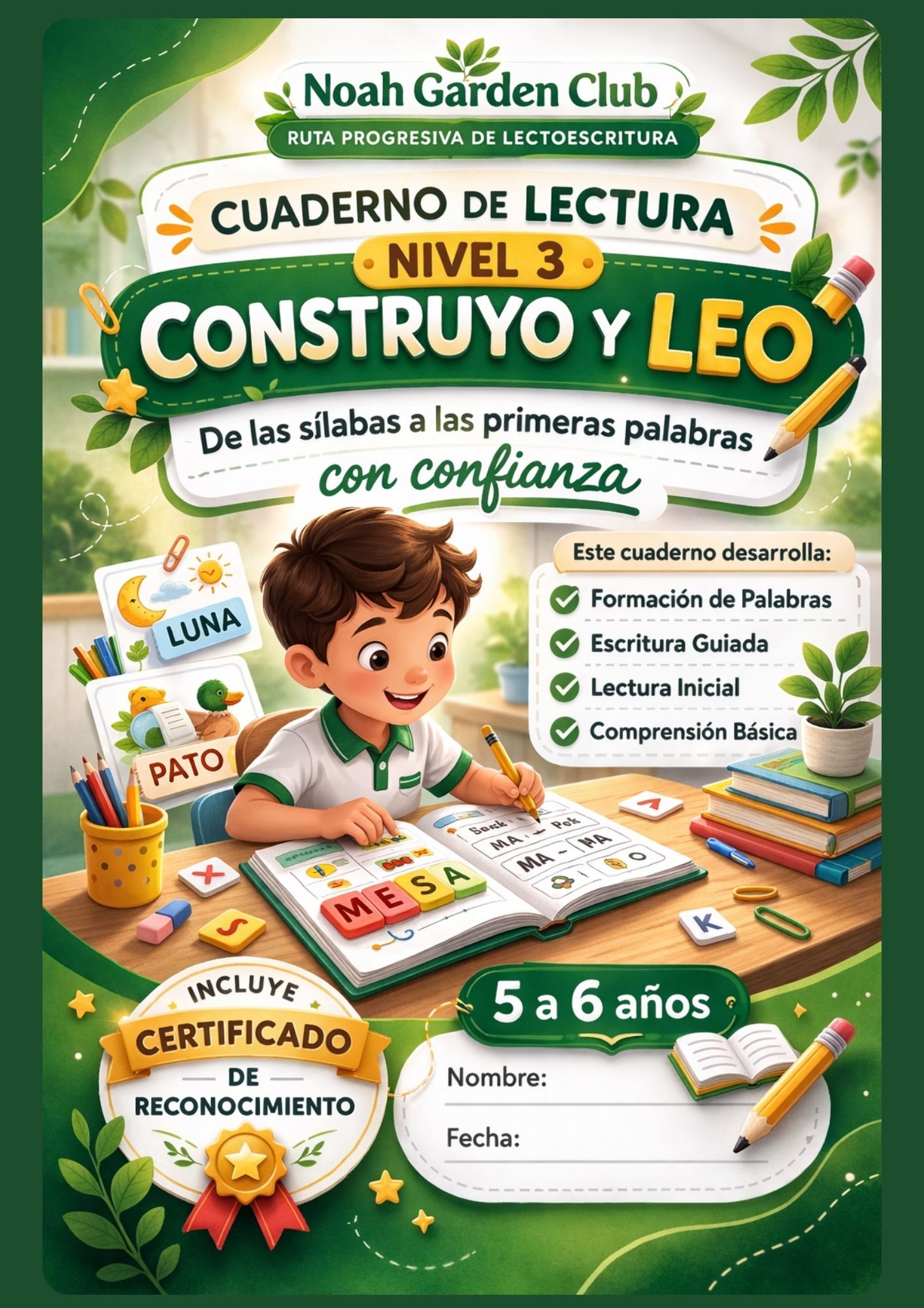 Cuaderno de Lectura Nivel 3 – Construyo y Leo (5 a 6 años)