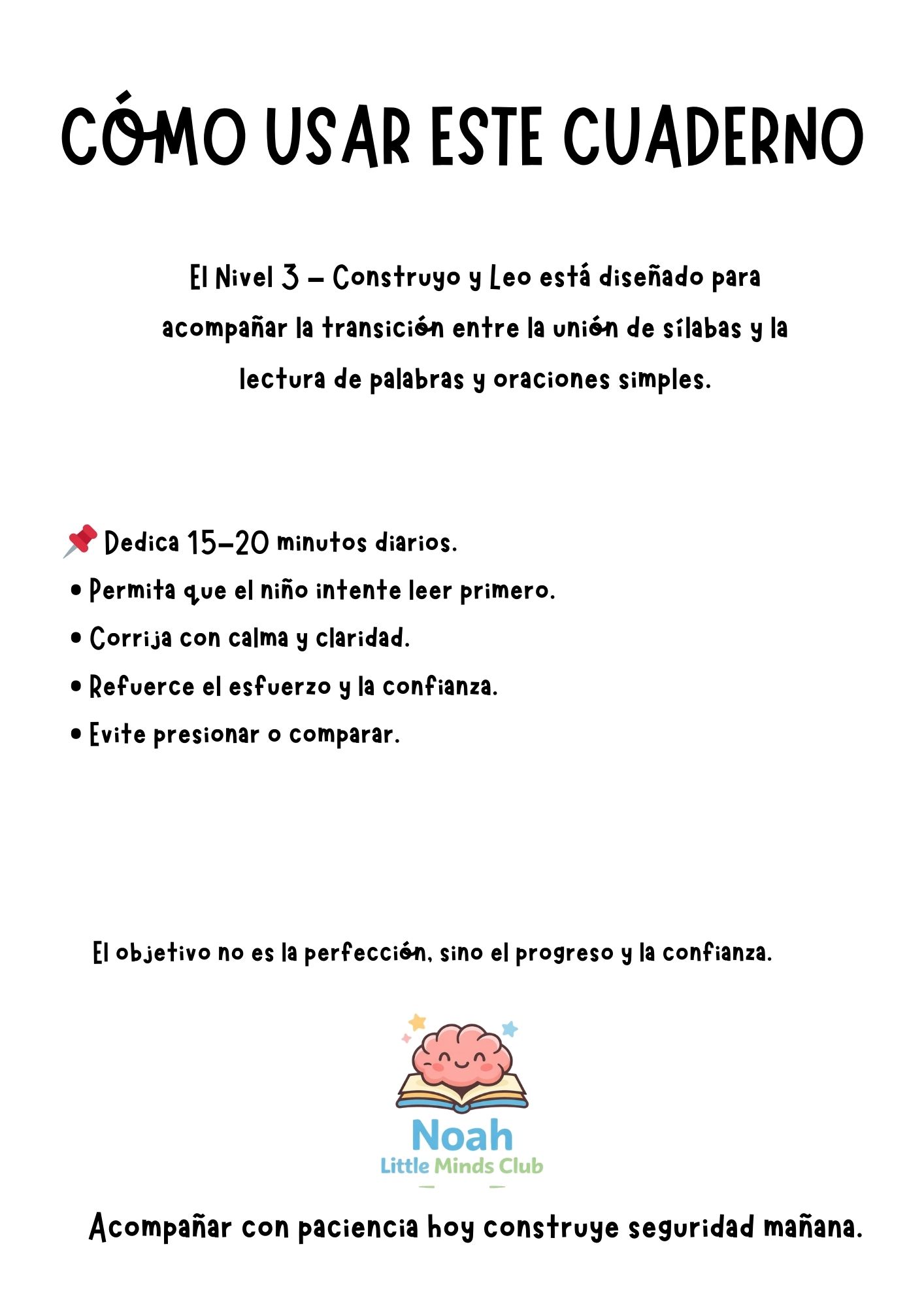 Cuaderno de Lectura Nivel 3 – Construyo y Leo (5 a 6 años)