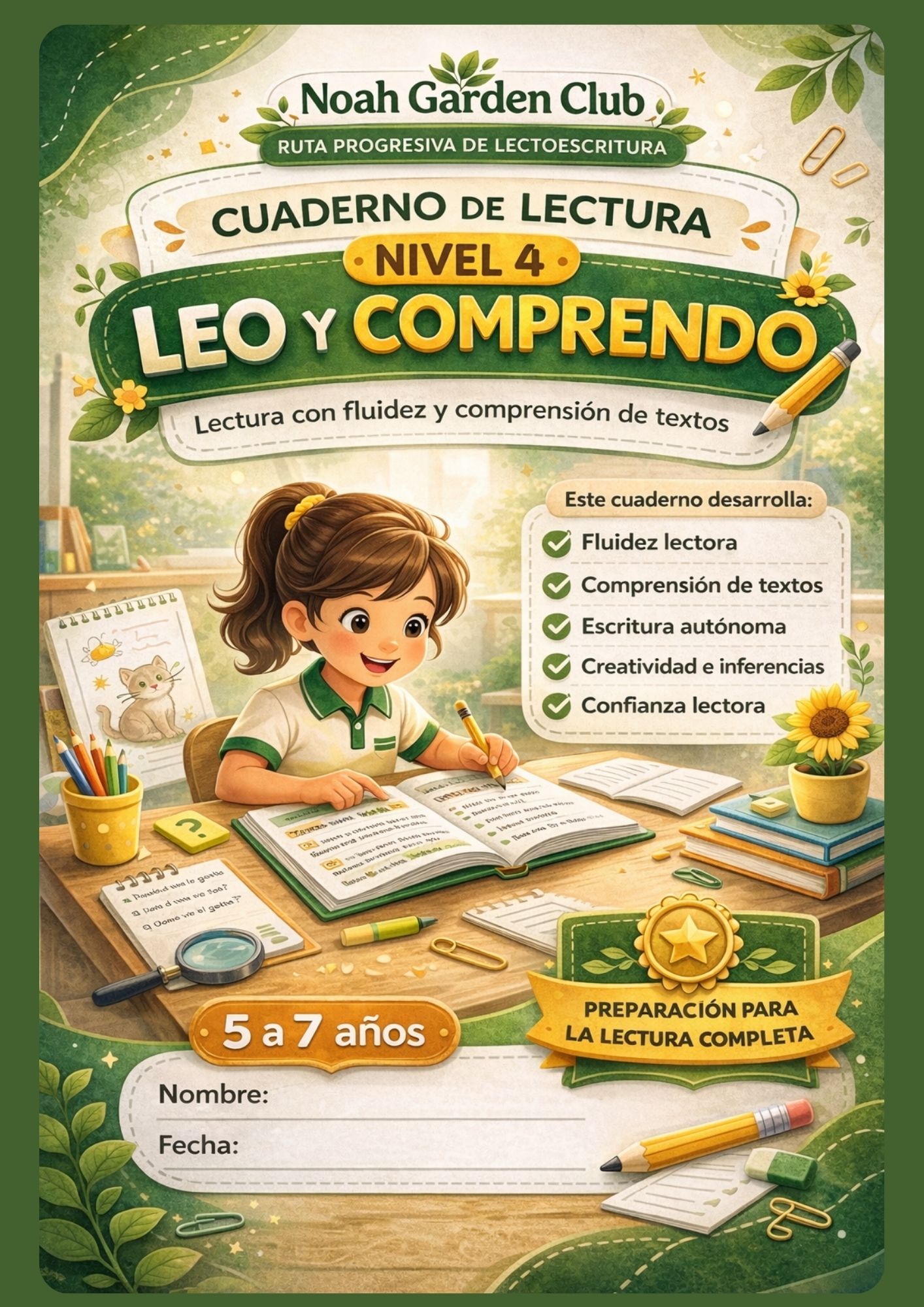 Cuaderno de Lectura Nivel 4 – Leo y Comprendo (5 a 7 años)