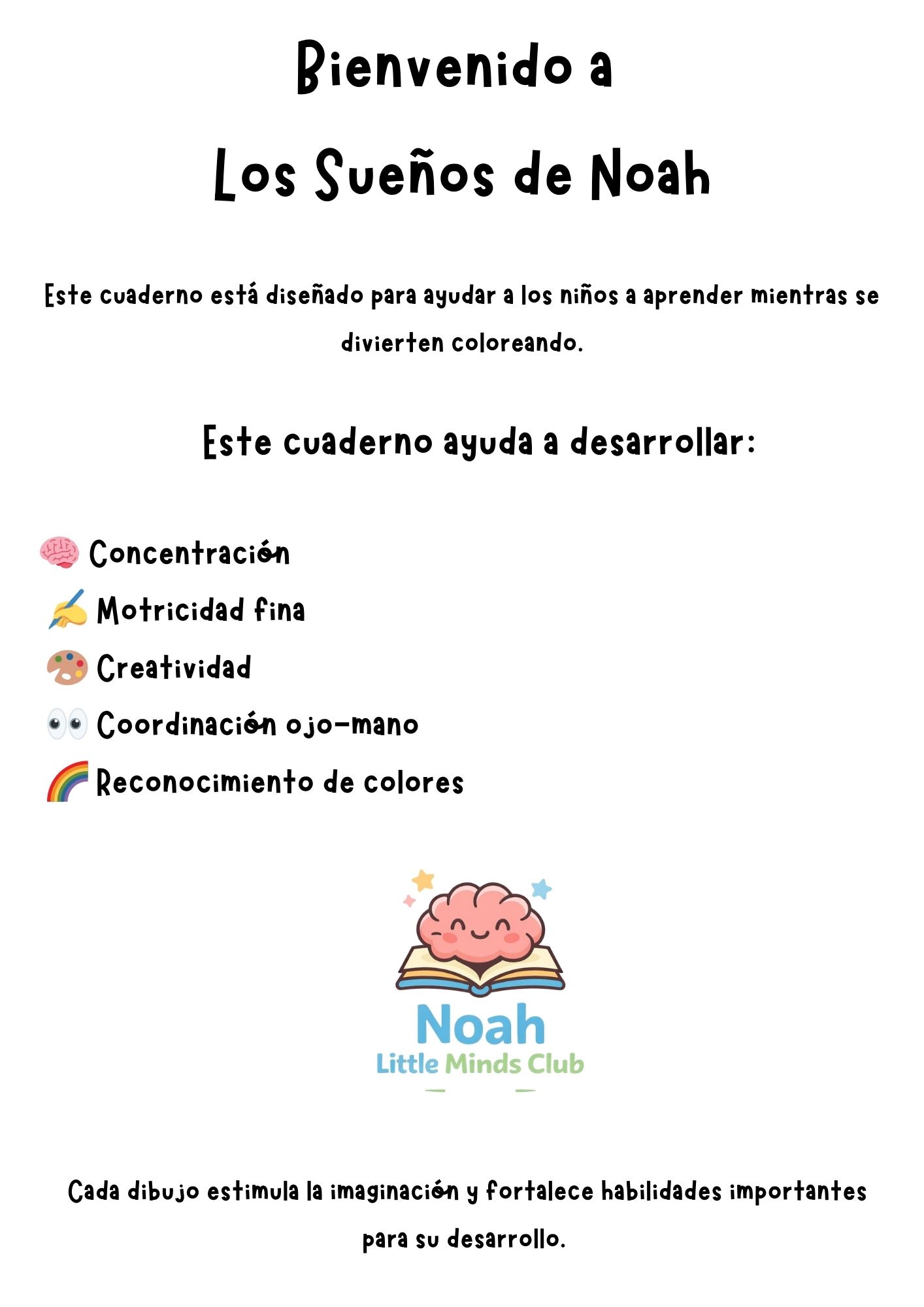 Los Sueños de Noah – Nivel 1 | Cuaderno para Colorear Infantil