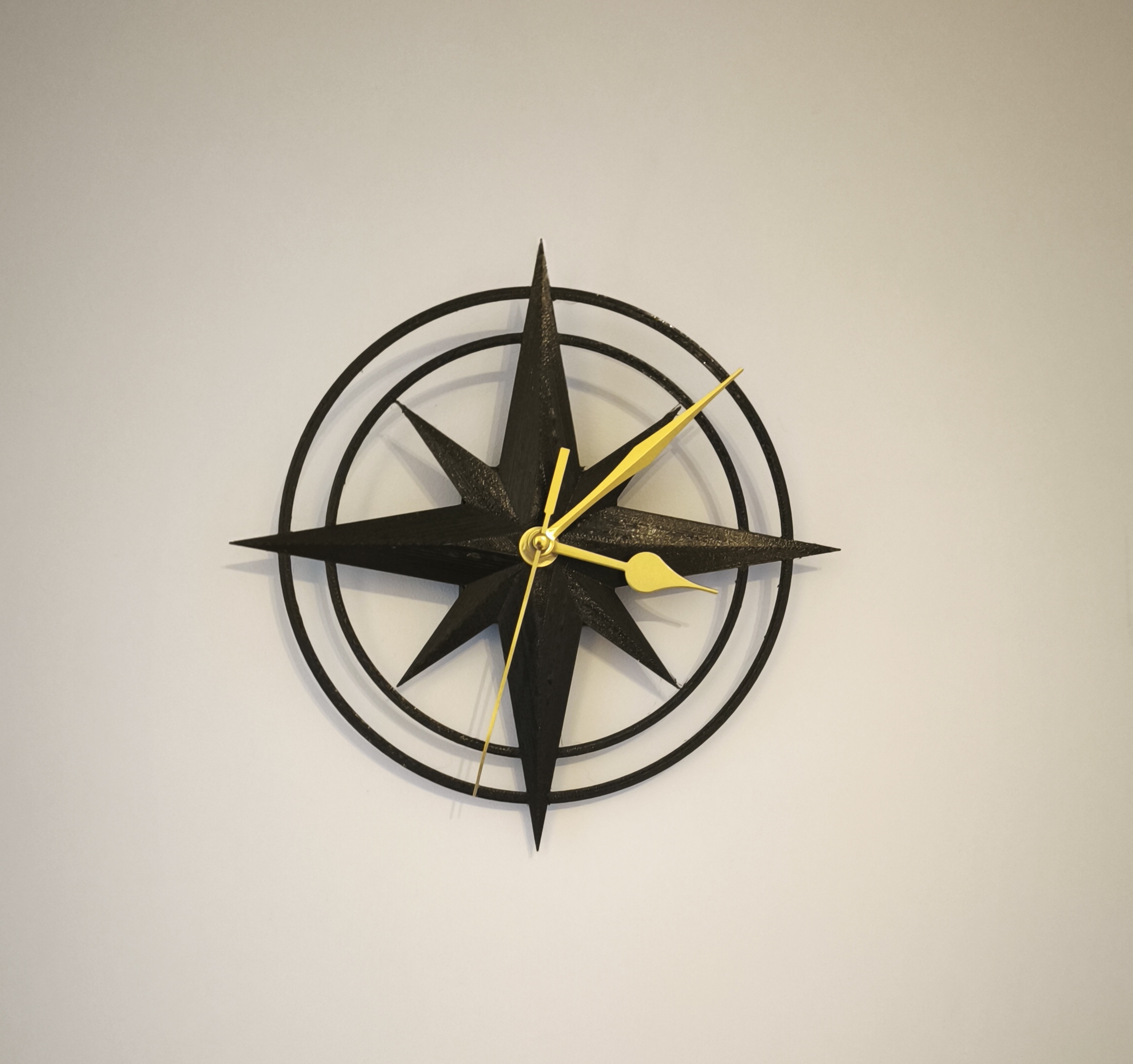 Horloge murale nautique 3D – Rose des vents – Ø22 cm