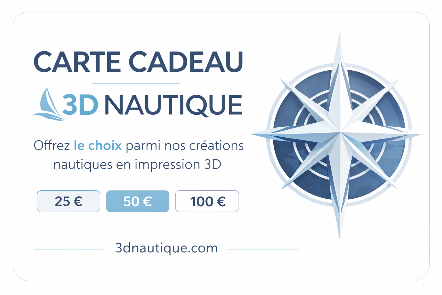 Carte cadeau 3D Nautique