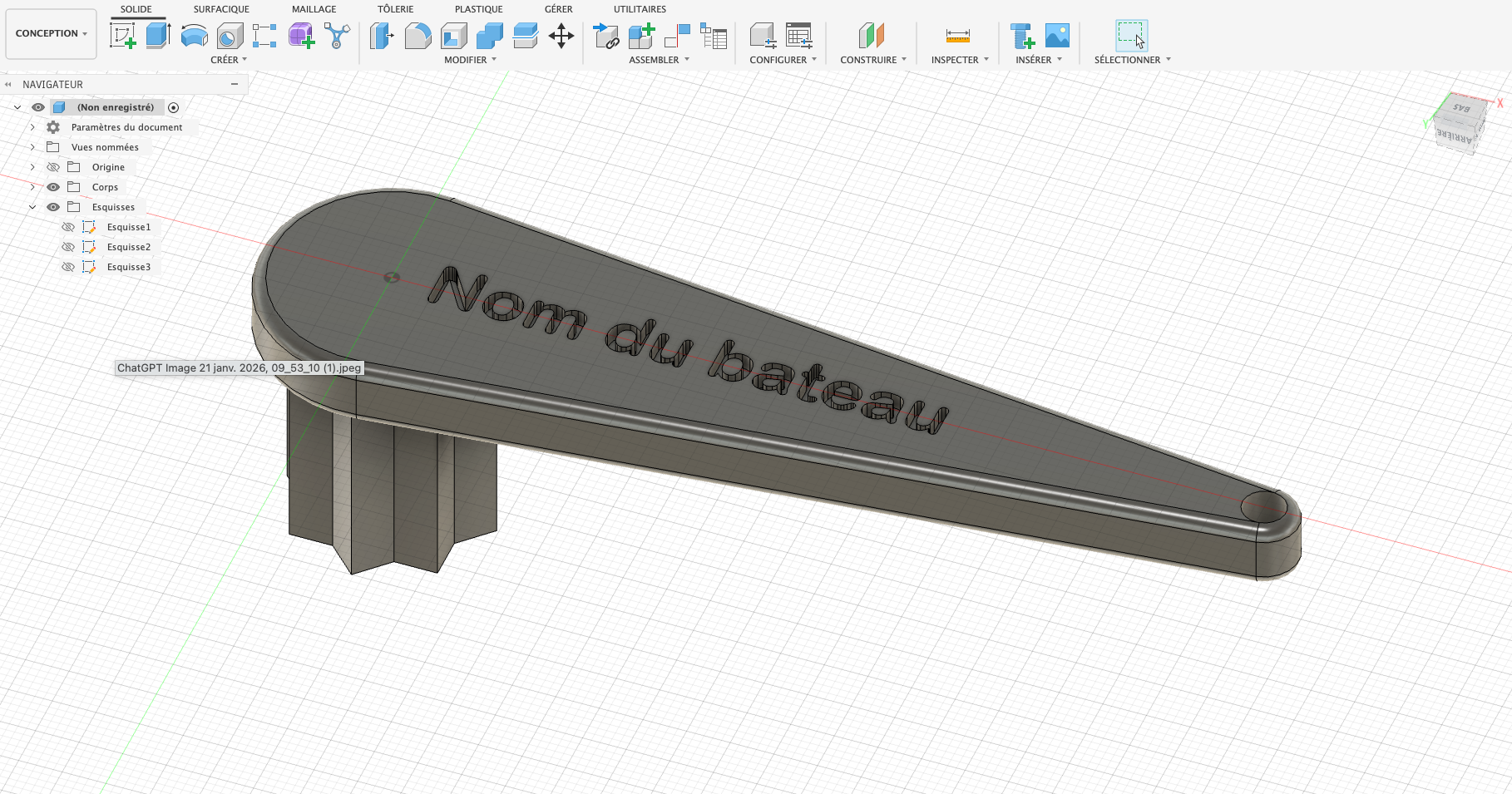 Clé de nable personnalisée – Impression 3D nautique