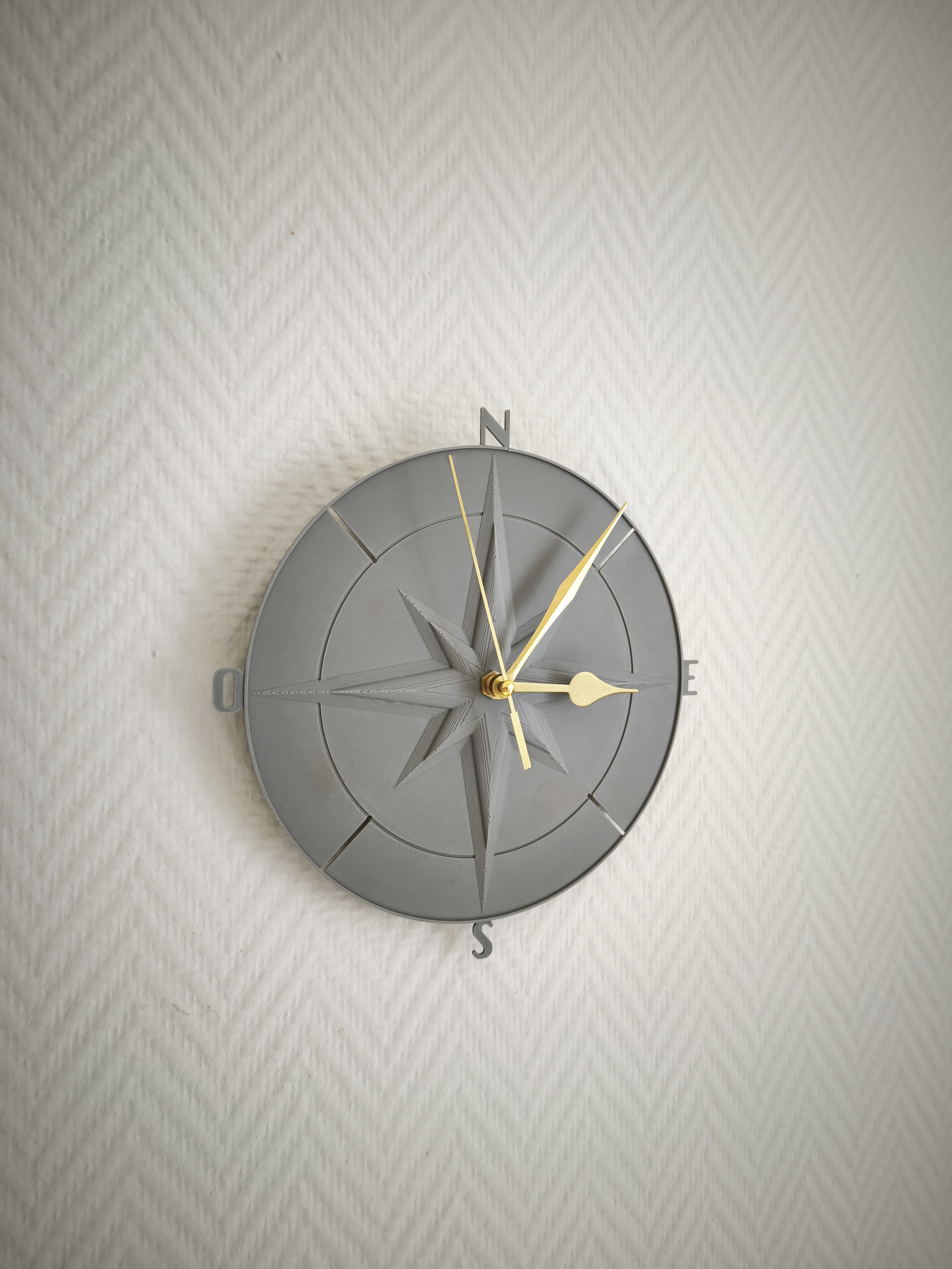 Rose des vents horloge murale