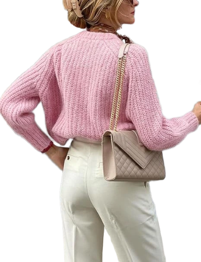 Chunky Knit Pink Cardigan