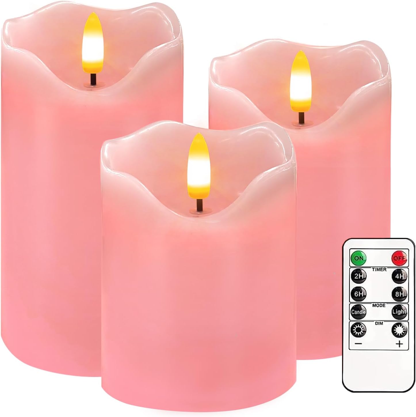 Pink LED Flameless Candle Set