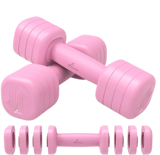 Adjustable Pink Dumbbells