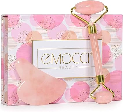 Rose Quartz Facial Roller & Gua Sha Set