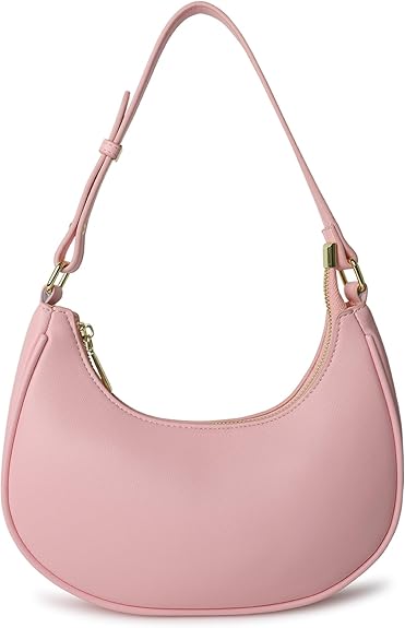 Pink Crescent Shoulder Bag