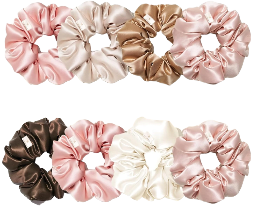 Butter-Satin Hair Scrunchies (8 Pack)
