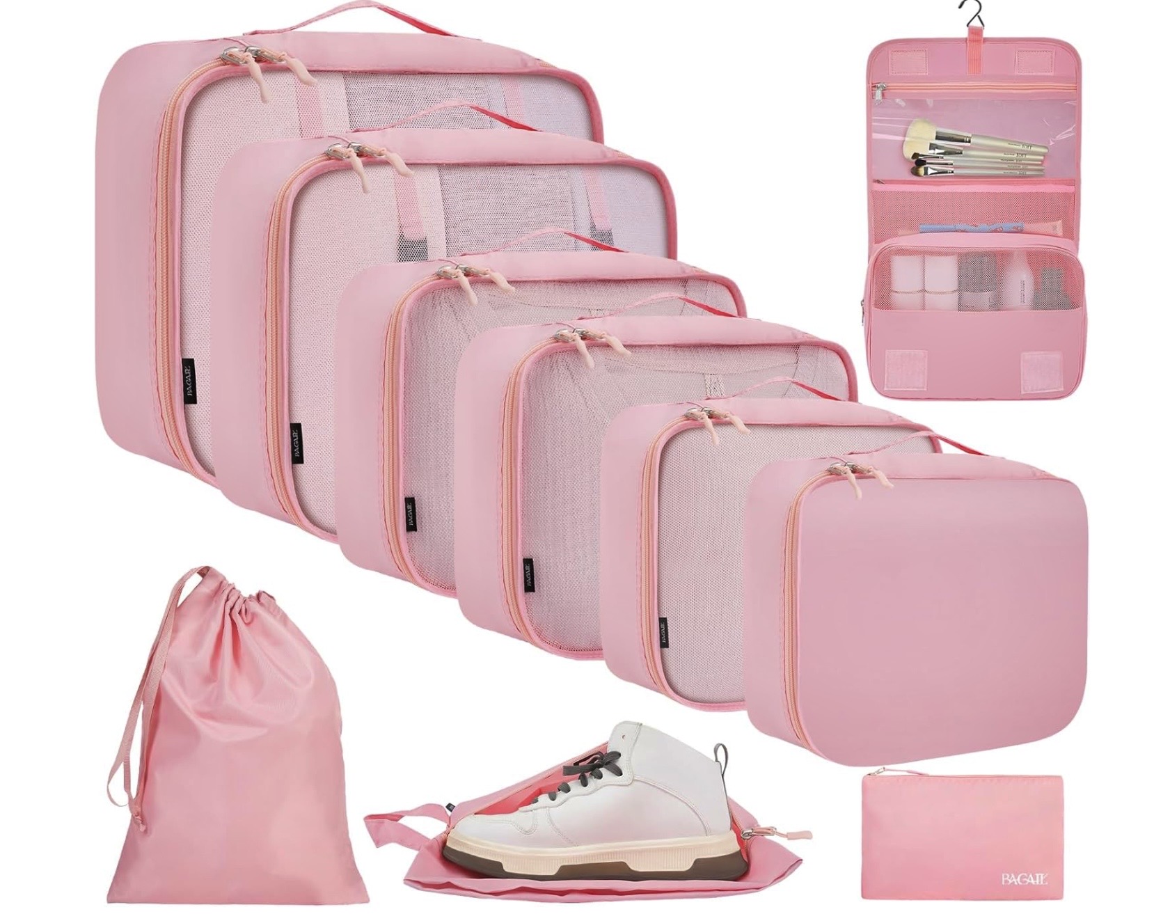 Pink Travel Packing Cubes Set