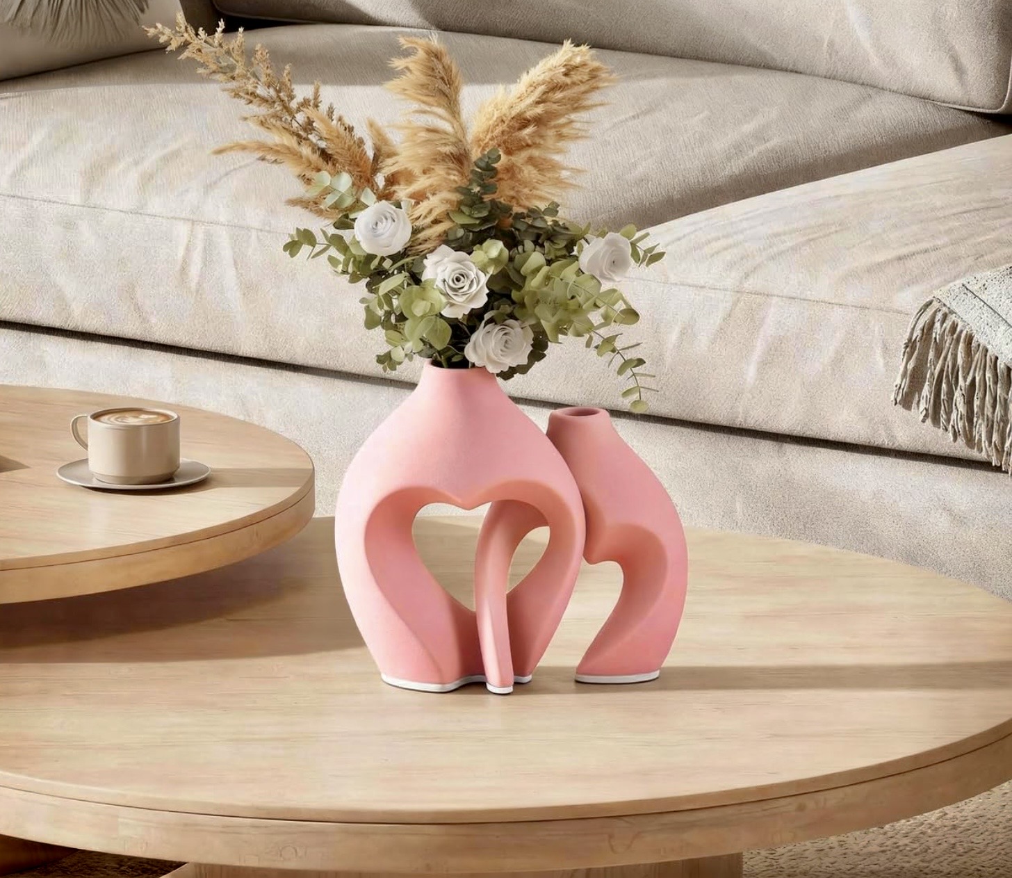 Pink Ceramic Vase Set