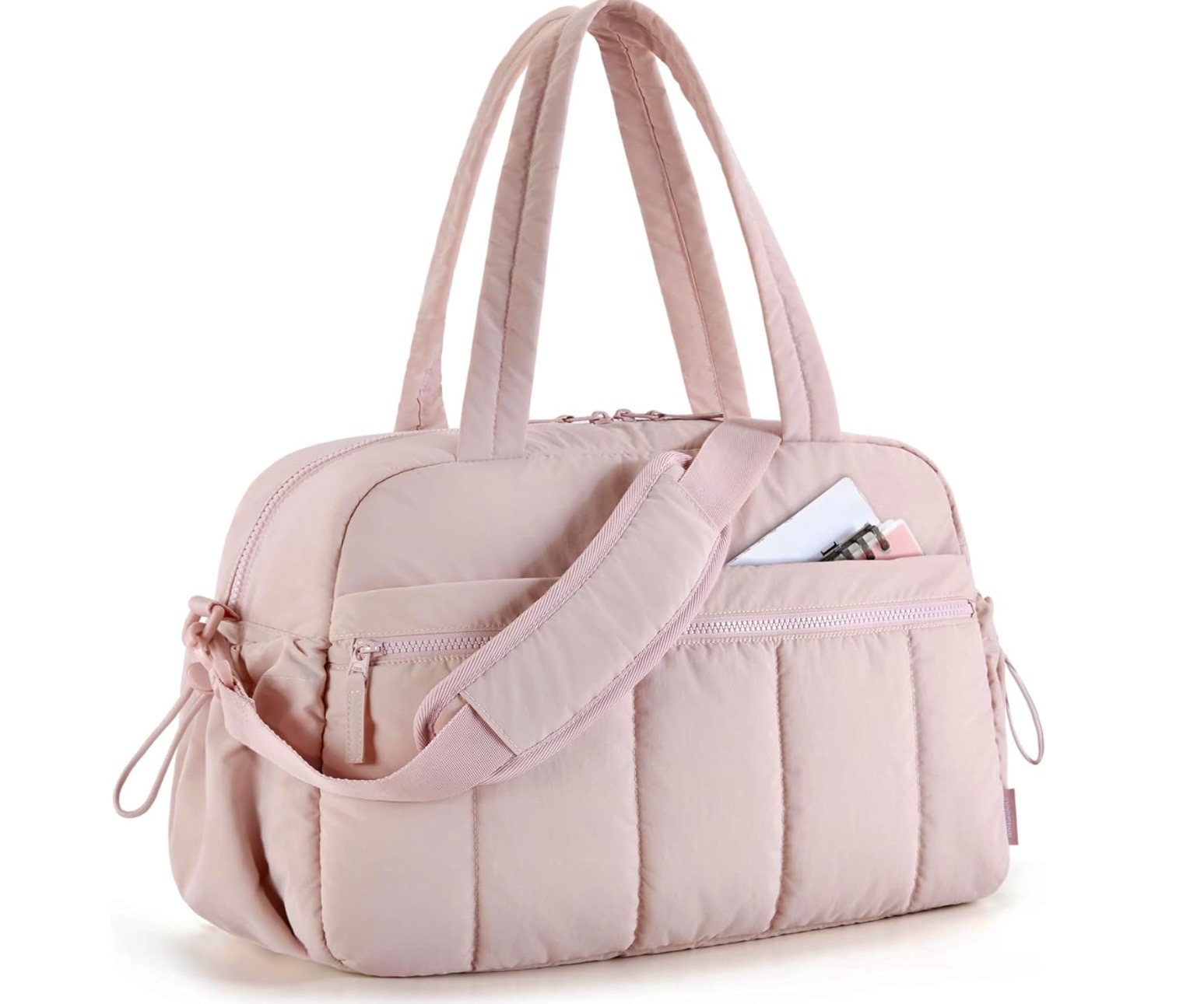 Quilted Pink Travel Duffel Bag