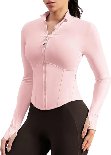 Women's Pink Zip-Up Sports Jacket