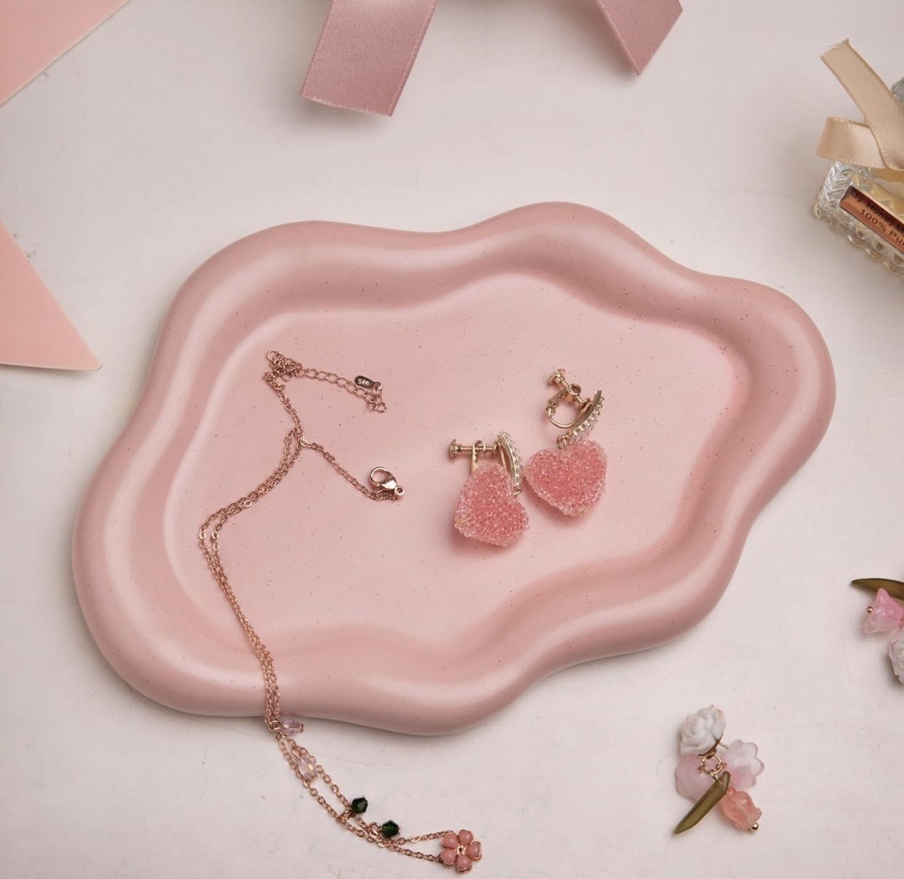 Pink Cloud Ceramic Jewelry Trinket Dish