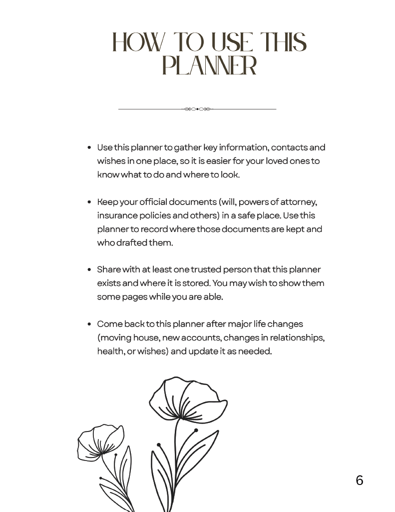Peaceful Transitions End of Life Transition & Legacy Planner | Printable Final Wishes Organizer