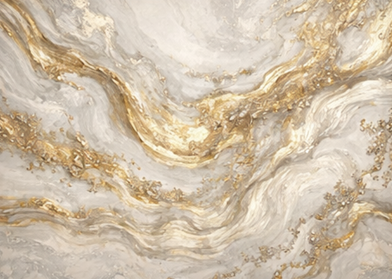 Golden Marble Abstract Digital Art