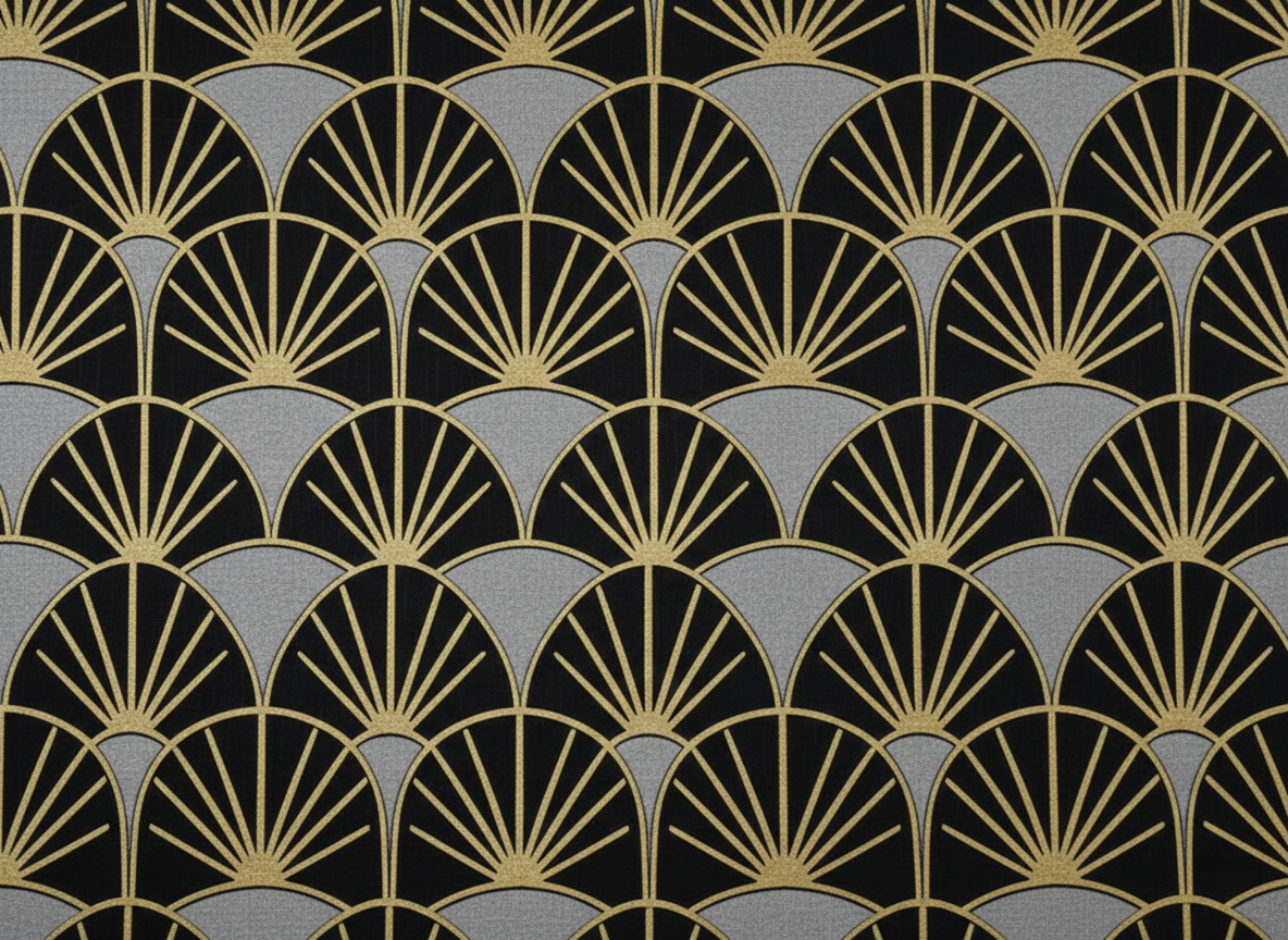 Art Deco Fan Pattern Digital Wallpaper