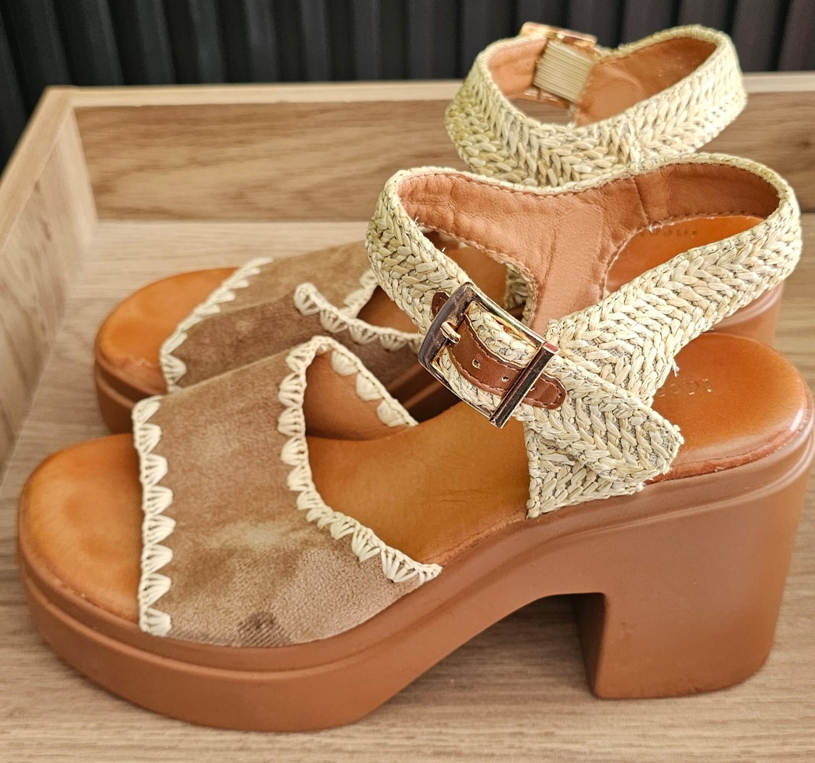 Ideal Women's Platform Sandals – Tan/Natural (UK 5 / EU 38)