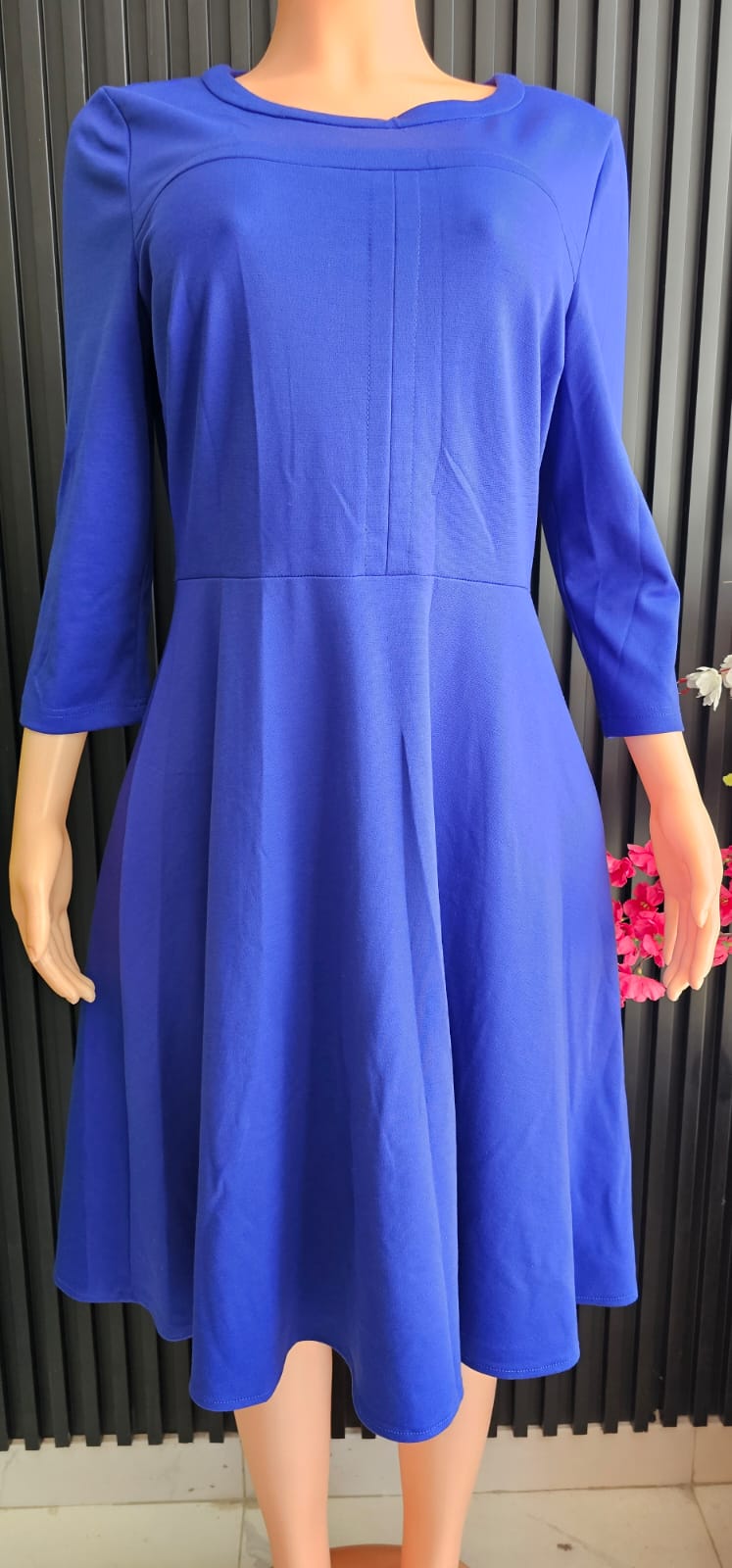 Principles Women’s Fit & Flare Midi Dress – Cobalt Blue (One Size / M)