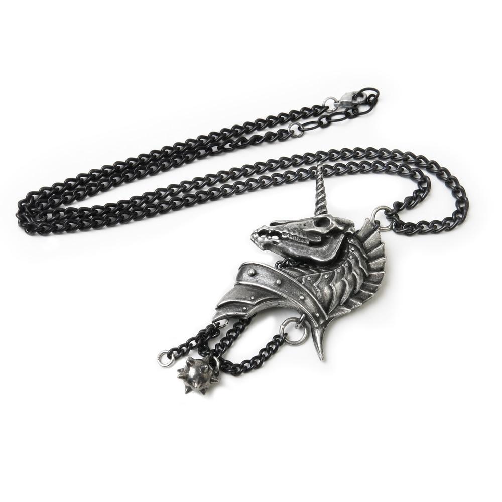 Pewter Skeleton Unicorn Geistalon Pendant Fantasy Necklace