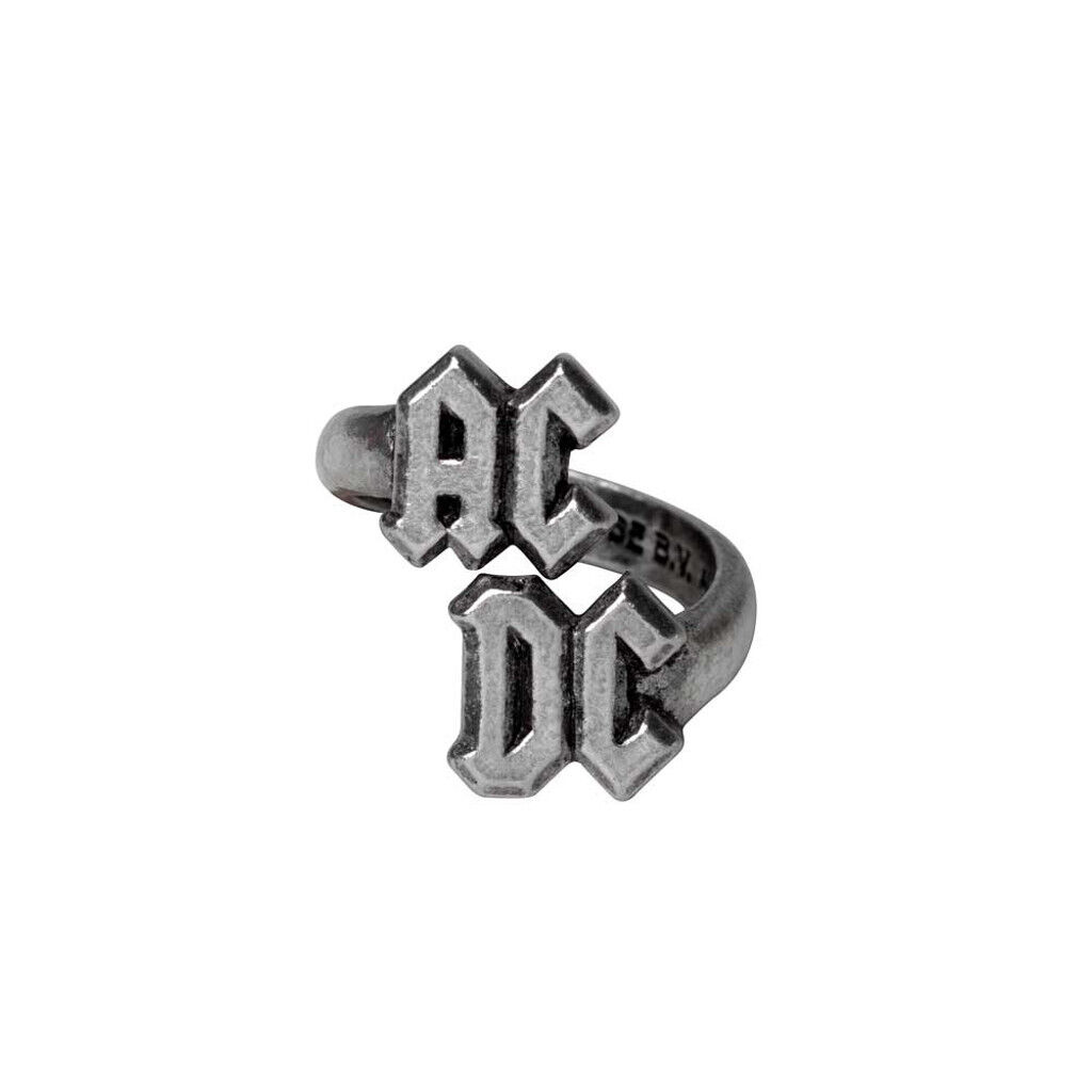 AC/DC Ring by Alchemy Gothic 1977 AC/DC Pewter Wrap RIng Size 7 / 8.5