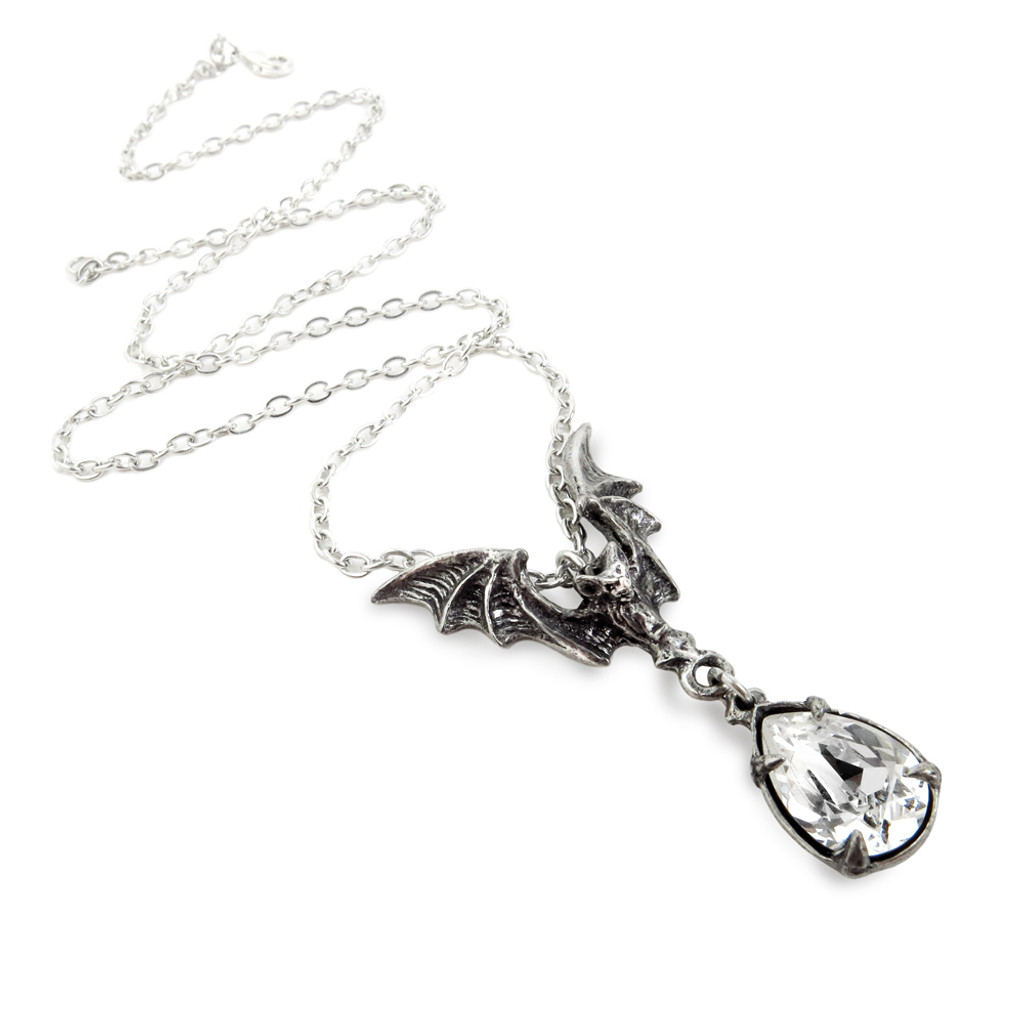 Victorian Romance Vampire White Crystal Necklace