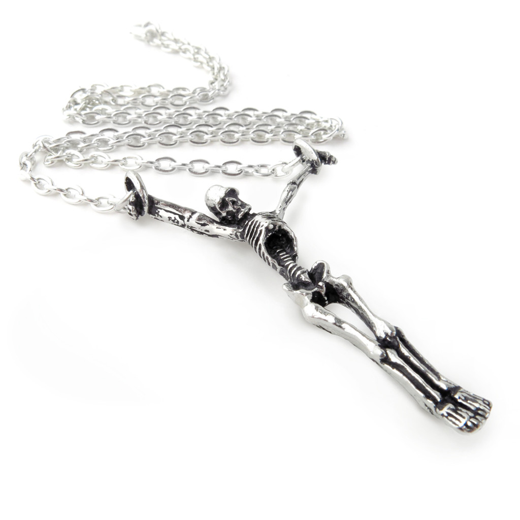 Pewter Skeleton Pendant Necklace by Alchemy Gothic 1977