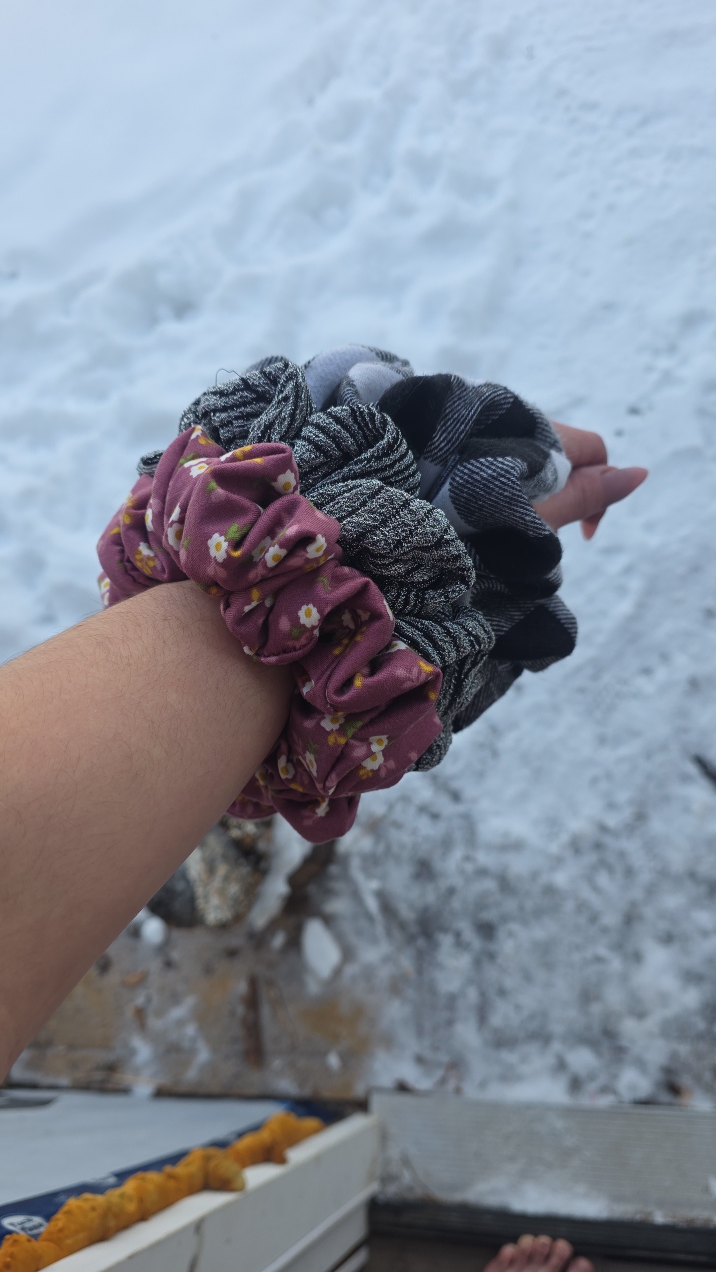 Striped Metallic Scrunchie
