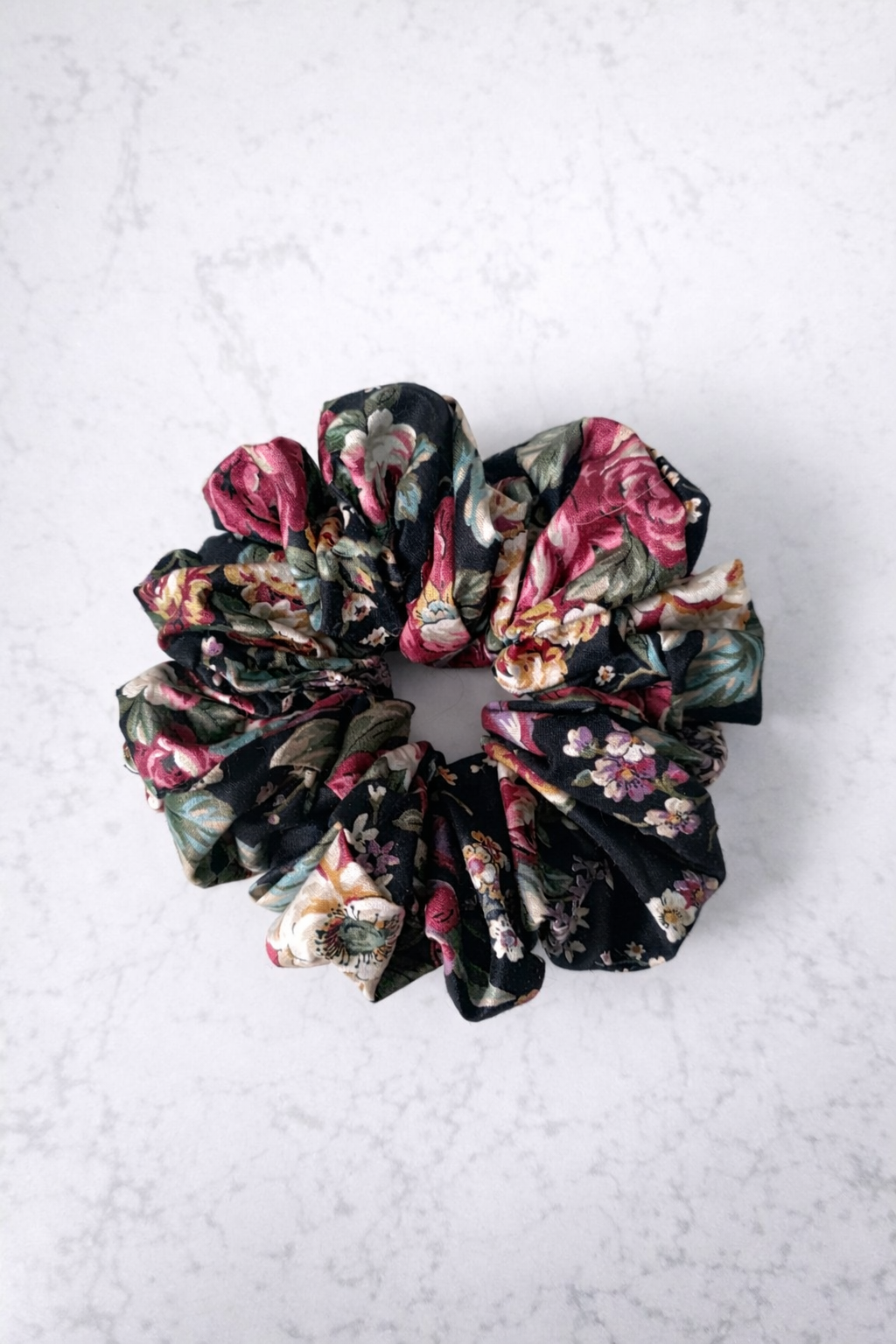 Floral Fabric Scrunchie