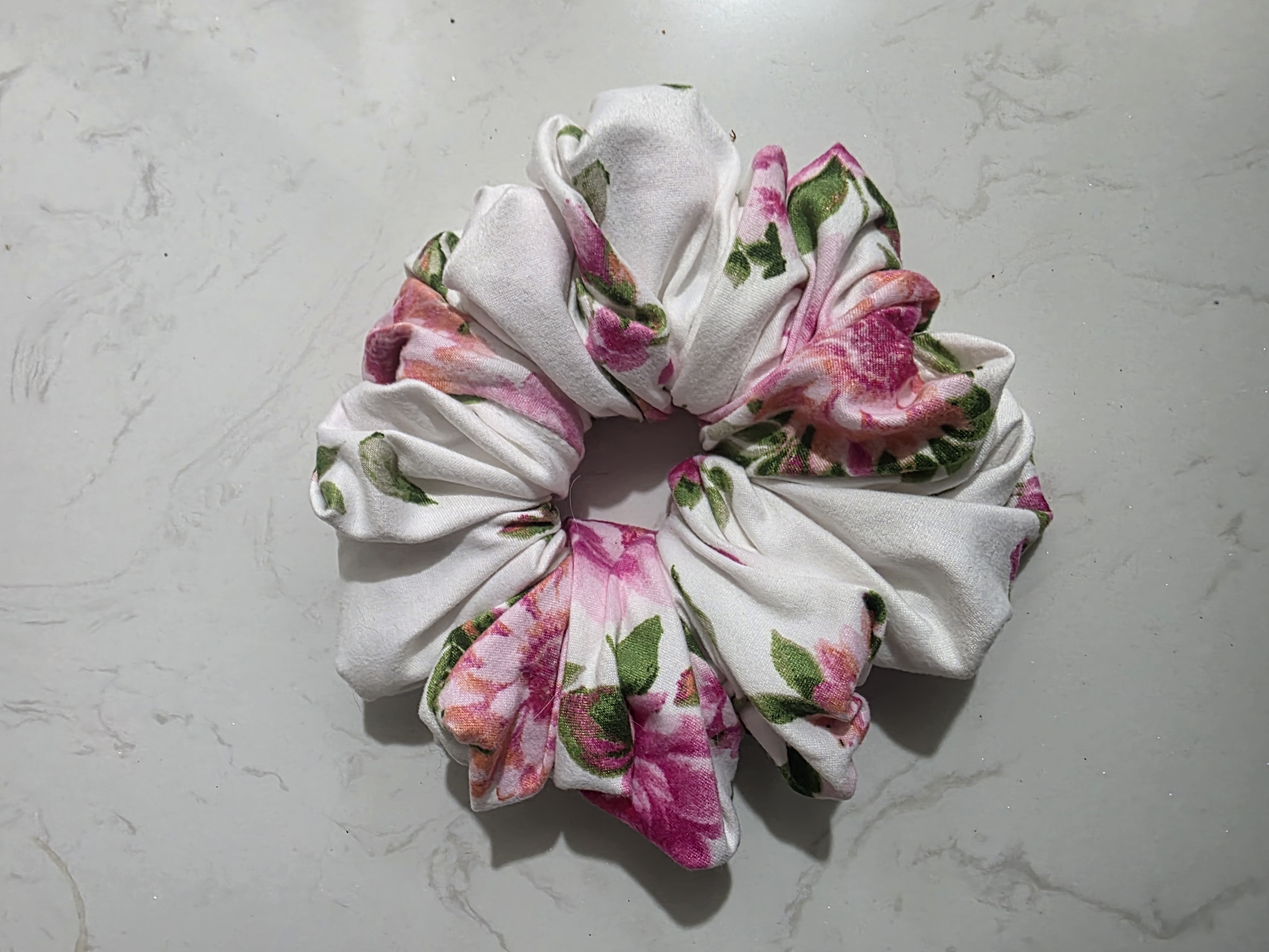 Floral Satin Scrunchie