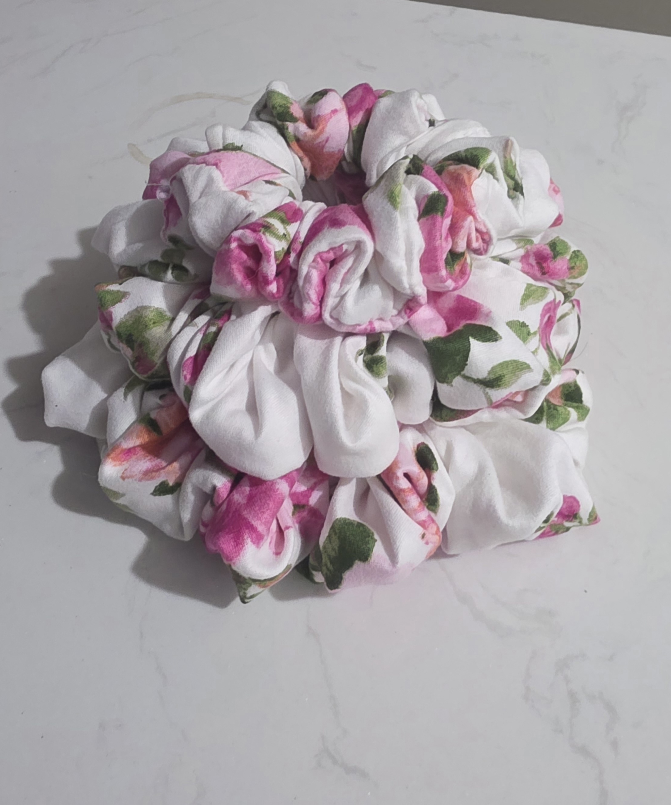 Floral Satin Scrunchie